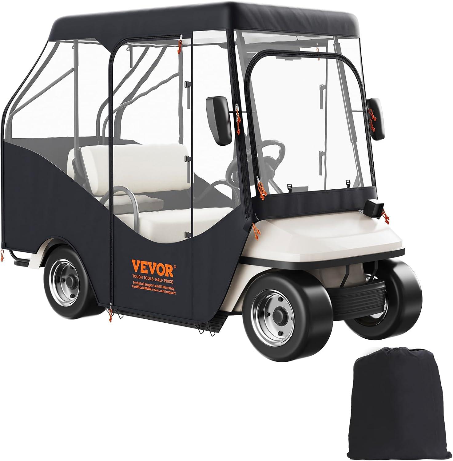 Hook & Loop Fastener Mildew Resistant Golf Cart Cover By VEVOR