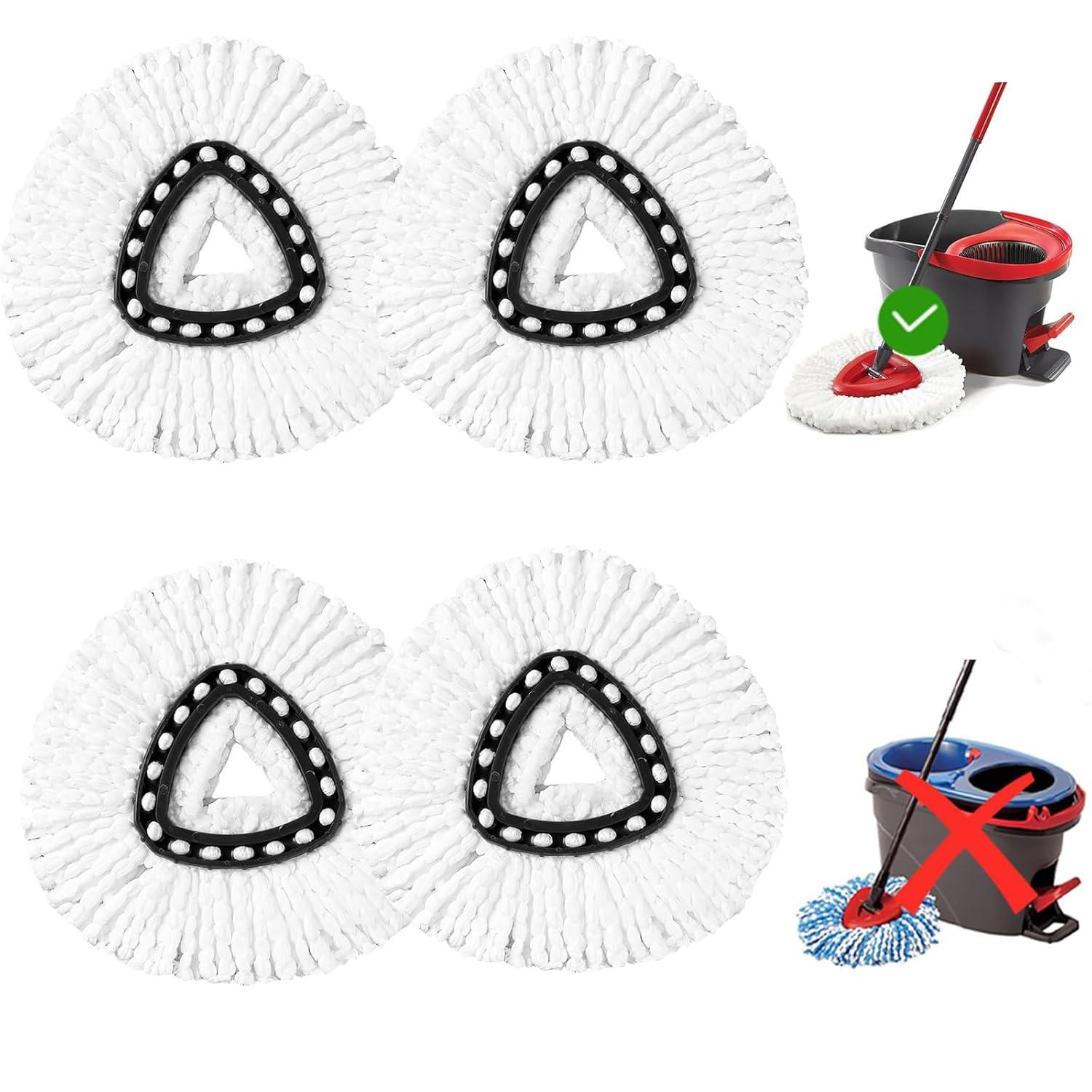 6 Pack Spin Mop Refill - Replacement Head Compatible with O cedar, Microfiber Spin Mop Refills,clean the floor. Easy Floor Cleaning Mop Head Replacement - Bonison