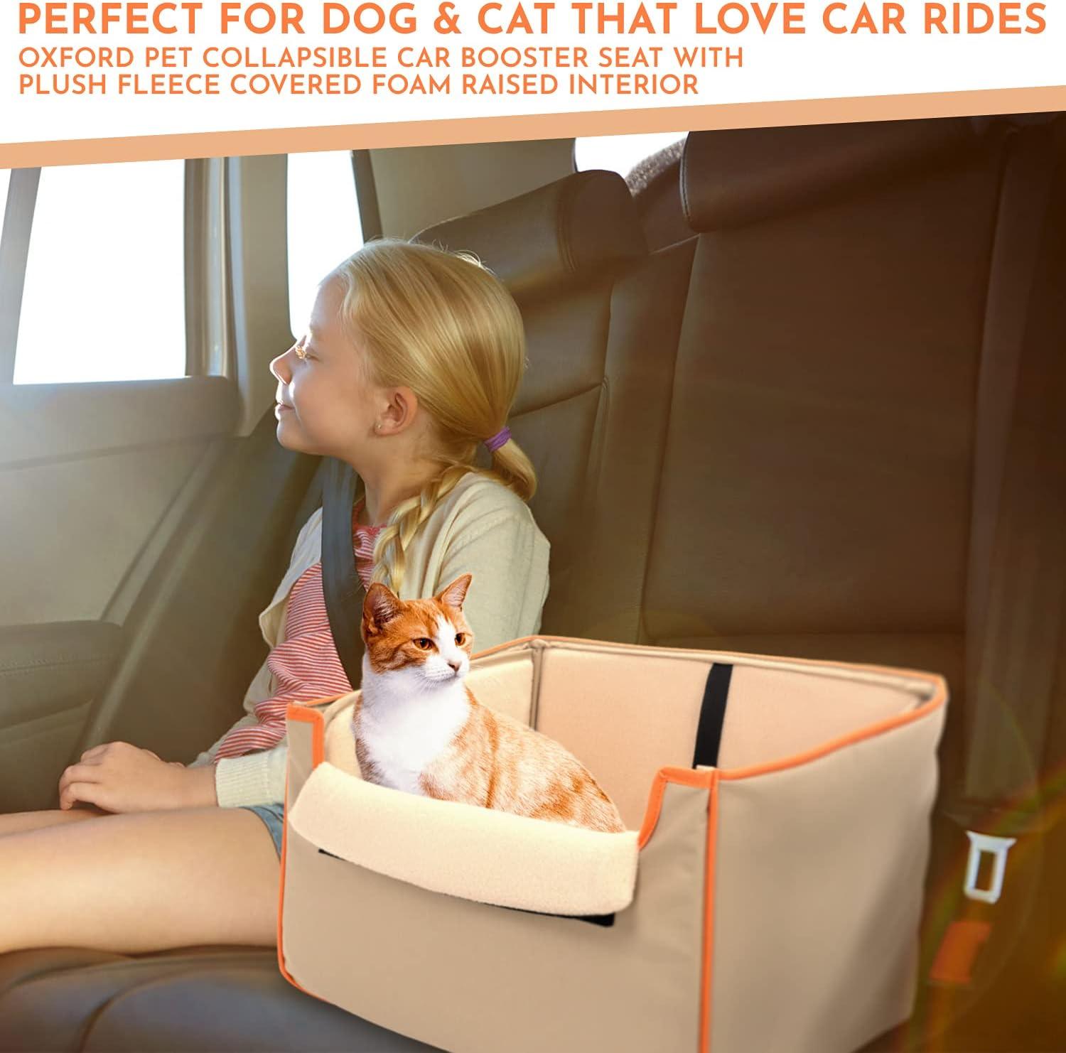 Precious Tails Oxford Pet Collapsible Car Booster Cat and Dog Seat - Gray