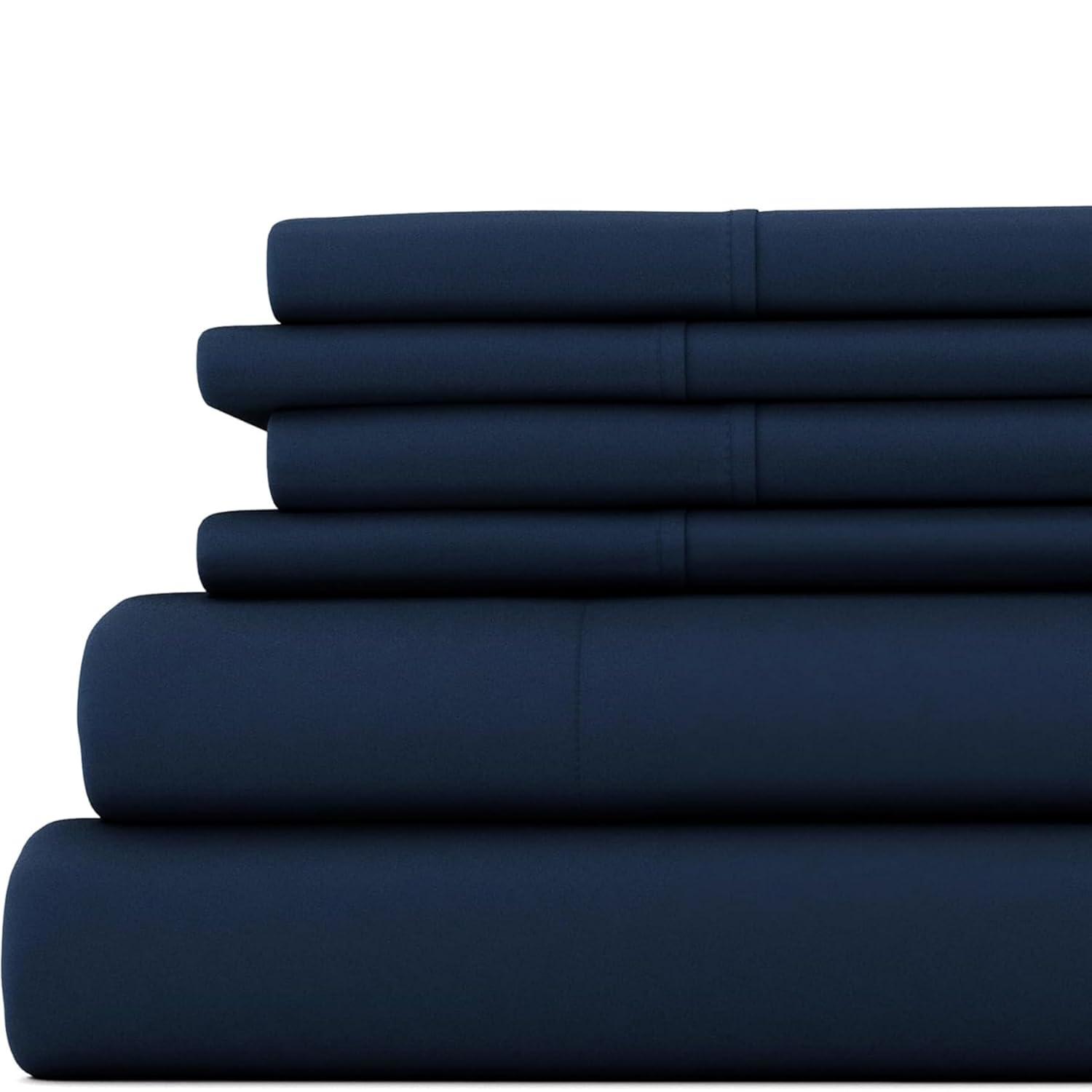 Simply Soft Brushed Microfiber Solid 6 Piece Sheet Set