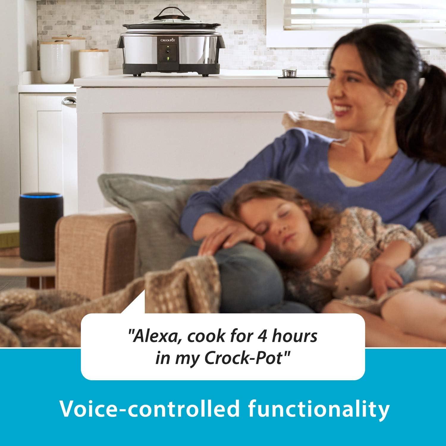 Open Box Slow Cooker 6-Quart Programmable Stainless Steel Compatible w/ Alexa (Good)