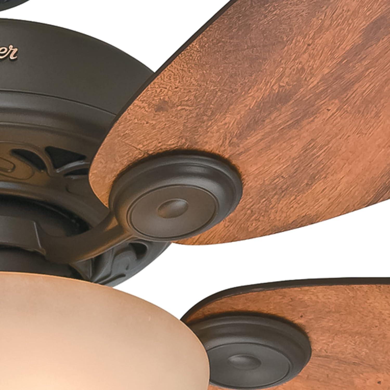 WhisperWind 34" New Bronze Ceiling Fan with Walnut Blades and LED Lights