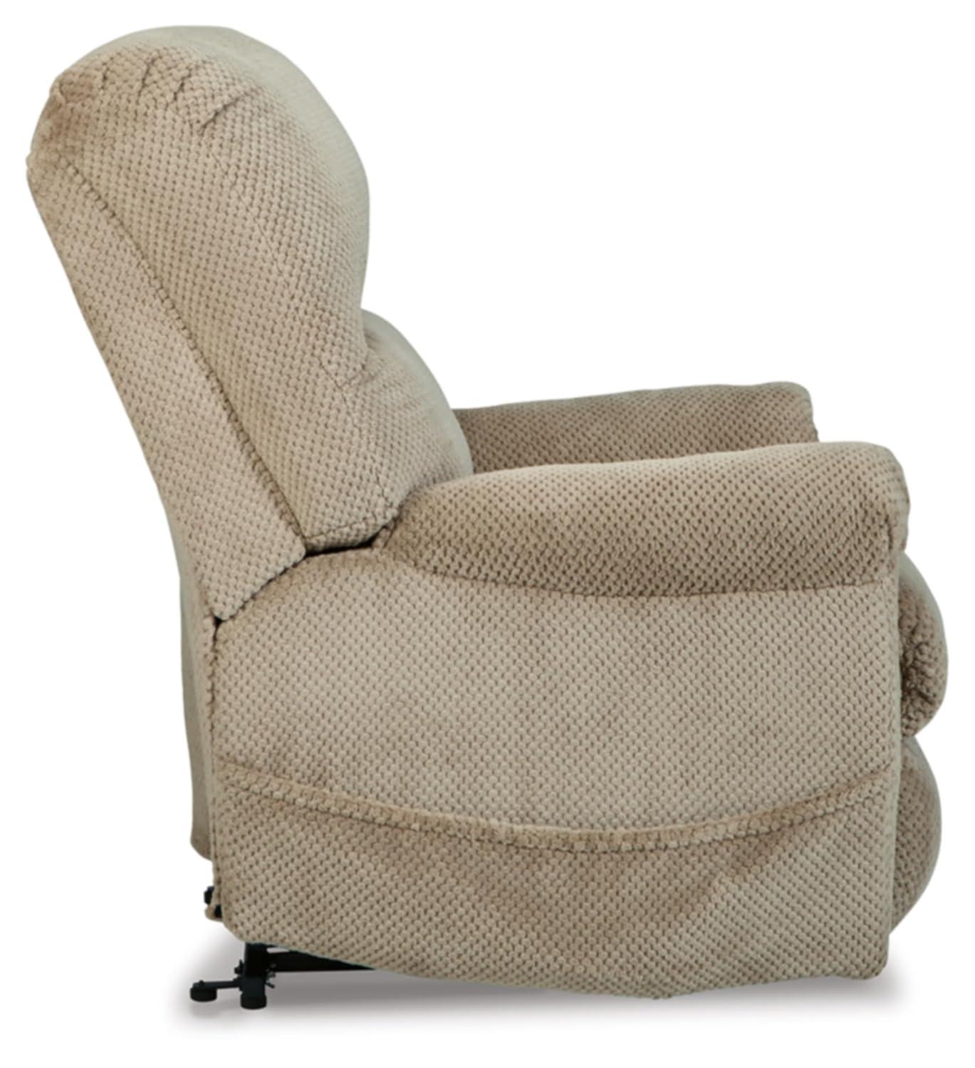 Beige Faux Leather Power Lift Recliner with USB Ports