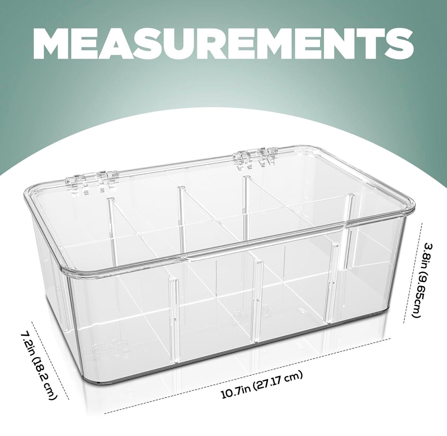 Utopia Home 2 Pack Tea Bag Organizer - Stackable Tea Bag Storage Organizer with Lid - Tea bag holder For Kitchen Organizers and Storage, Multi-Functional Kitchen Organizer, Home organizer (Clear)