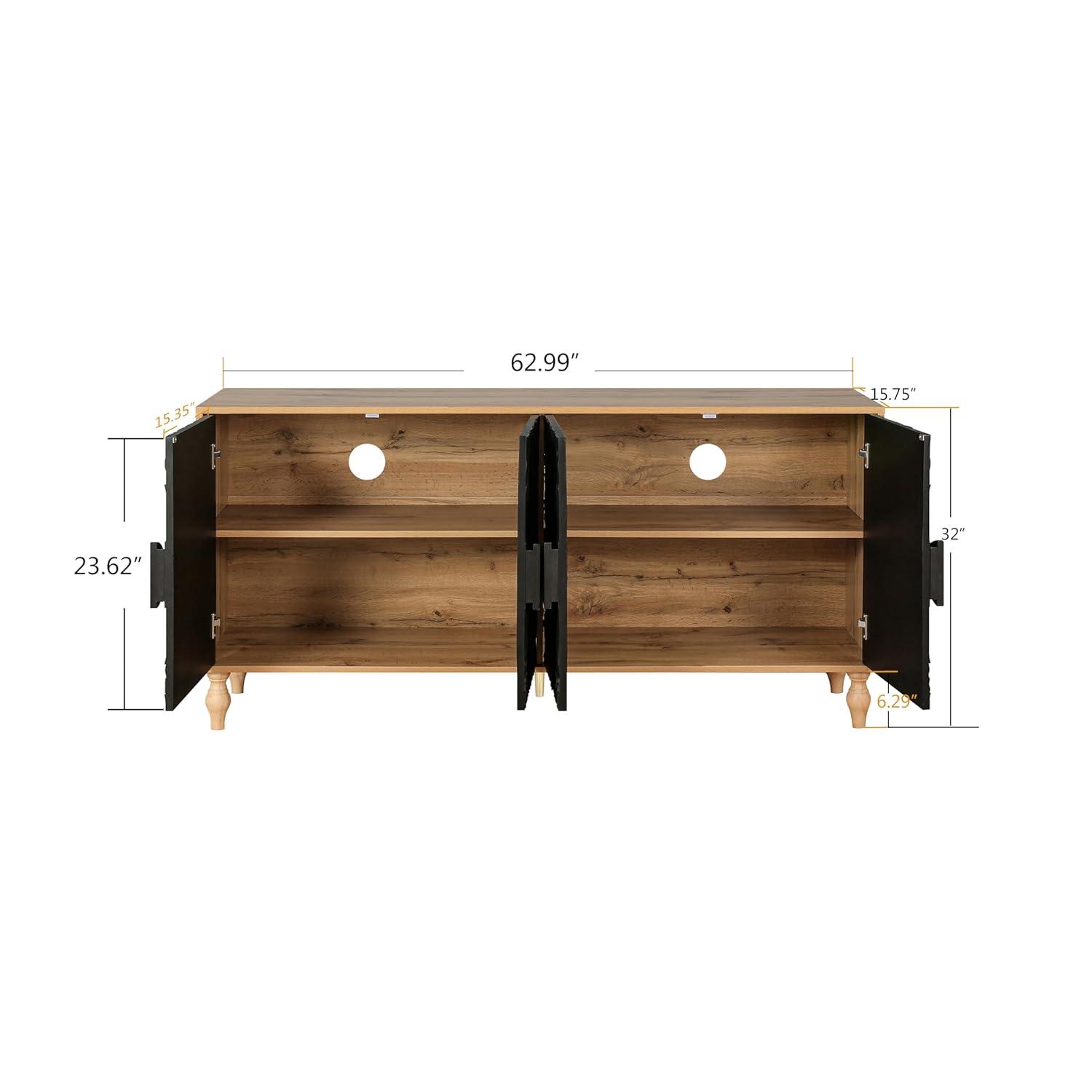 R&M Furniture Exquisite Sculpted Door and Premium Black Cabinet, a Showcase of Elegant Design and Versatile Functionality.