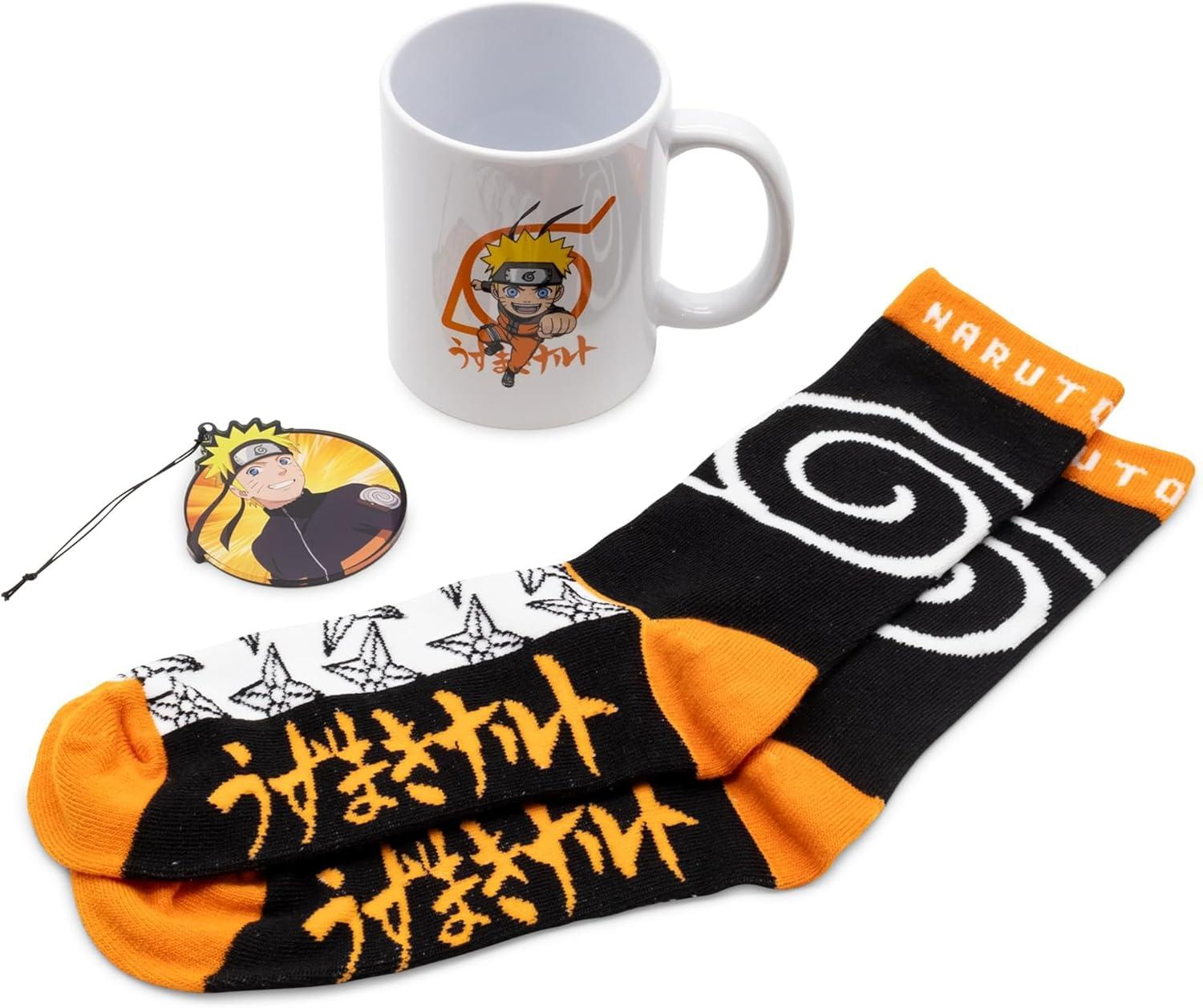 Naruto Shippuden Mug, Socks, and Ornament Christmas Gift Set