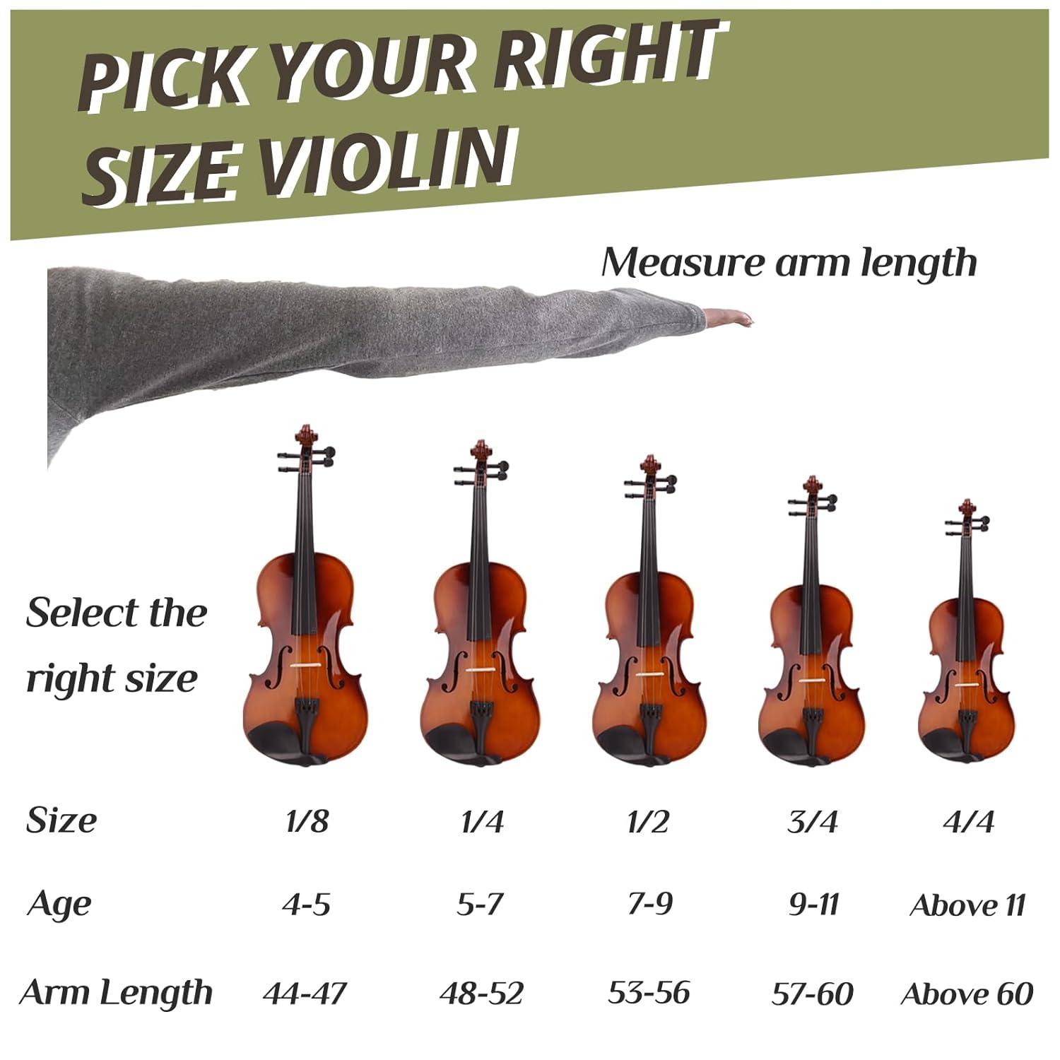 4/4 Acoustic Violin Set,Beginner Violin Vintage Solid Wood Violin Starter Kit with Carrying Case,Bow and Rosin (Natural)