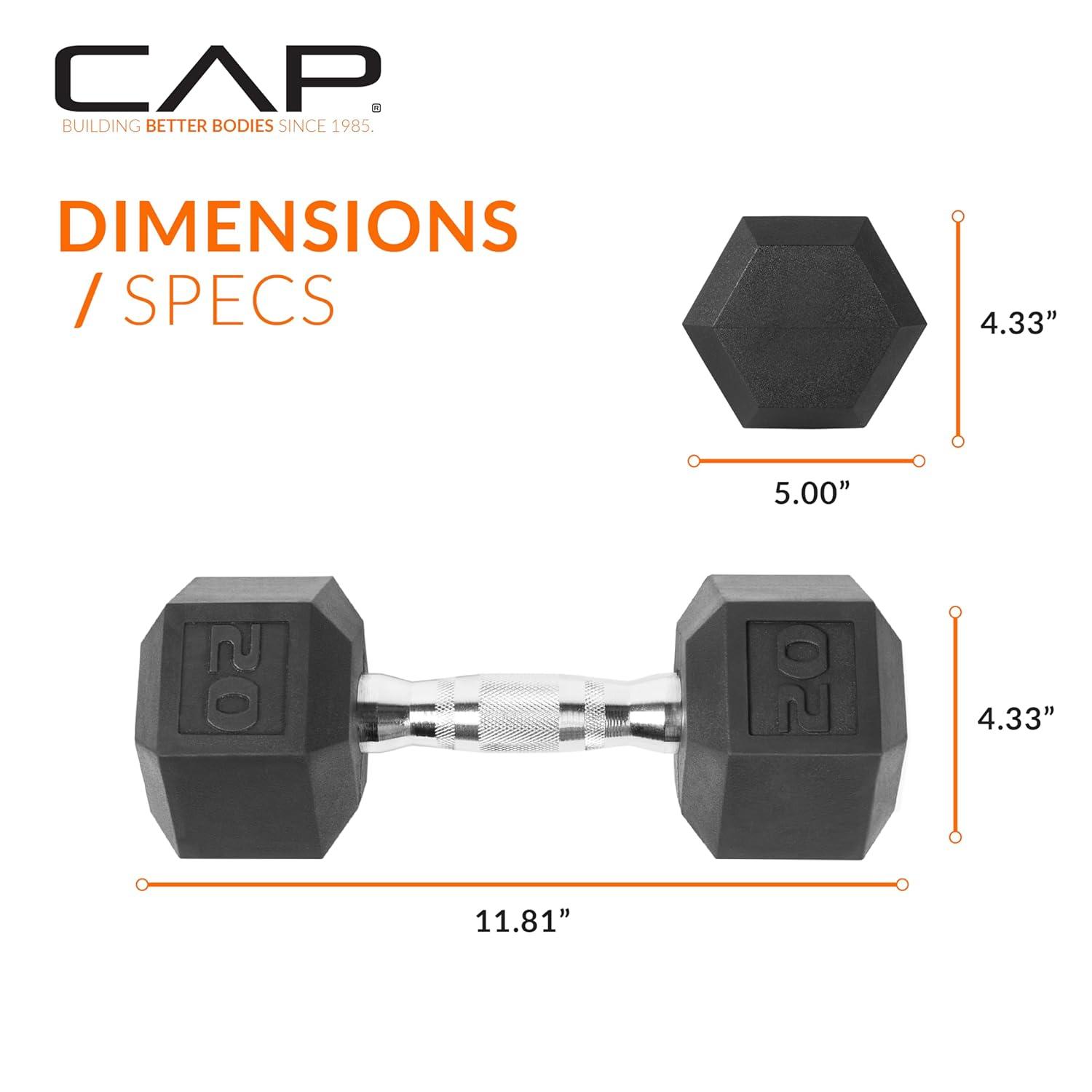 CAP Barbell Coated Dumbbell Weight | Multiple Options Pairs & Sets