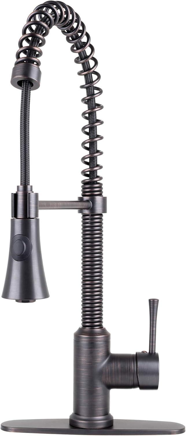 Oil Rubbed Bronze Spring Coil Pull Down Kitchen Faucet