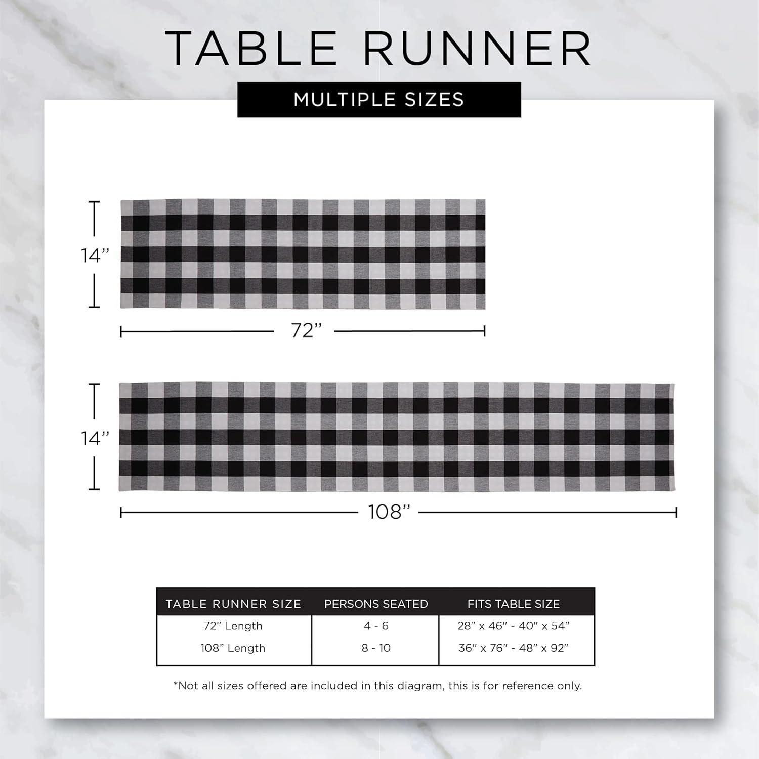 Design Imports  Woven Jacquard Fringe Table Runner, Black, 15X72"