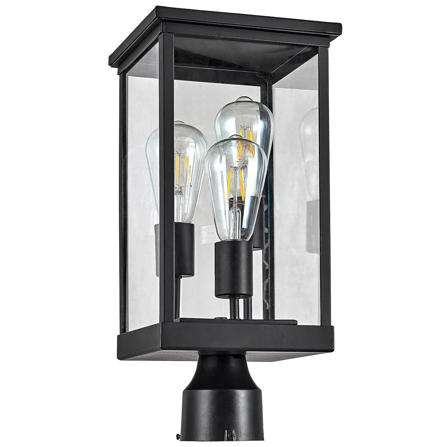 Design House 589200-BLK Mayfield Outdoor Post Top Light with Clear Glass Modern for Porch Entryway Patio, Black