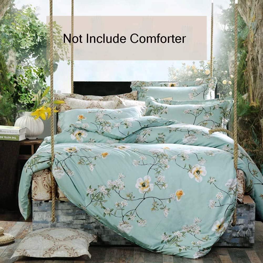 Nanko Bedding Duvet Cover Set Queen, 3 Pieces – 800-Thread Floral Microfiber Down Comforter Quilt Cover Zipper & Tie for Women & Men’s Bedroom, Luxury Guestroom Decor -Teal