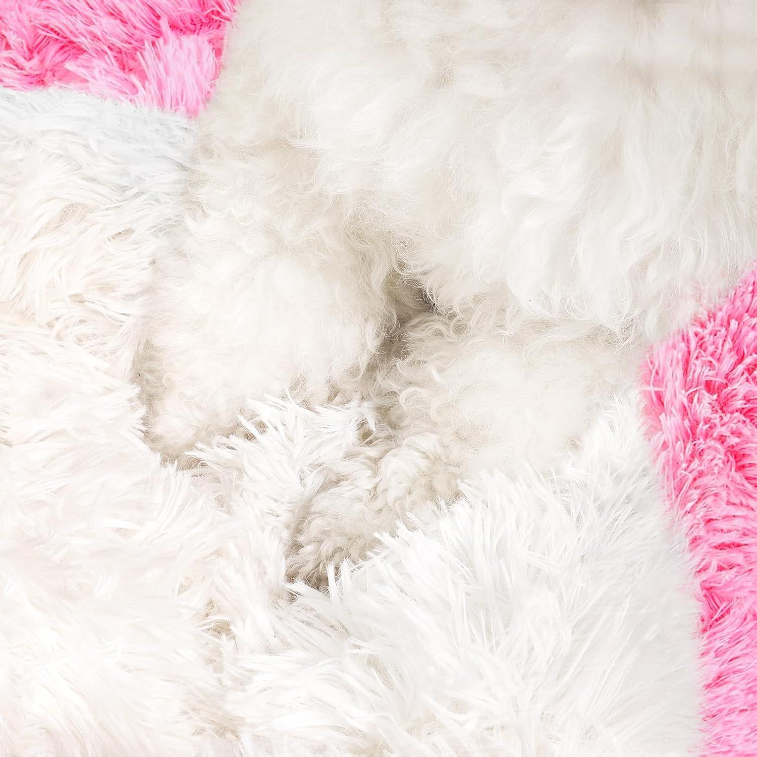 Utoimkio Calming Dog Beds & Cat Cave Bed with Hooded Cover,Portable Round Beds for Small Medium Pets,Anti-Slip Fluffy Coved Pet Bed,Comfortable Warming Pet Bed,15.7"x15.7"