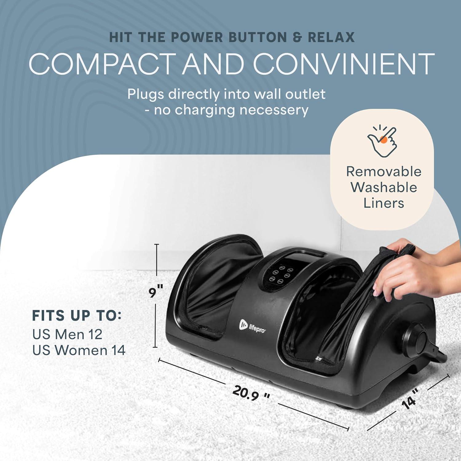 LifePro Shiatsu Foot Massager with Heat | Deep Kneading Massage | Electric Foot Massager for Leg, Calf, Feet, Ankle with Free Roller | FSA HSA Eligible
