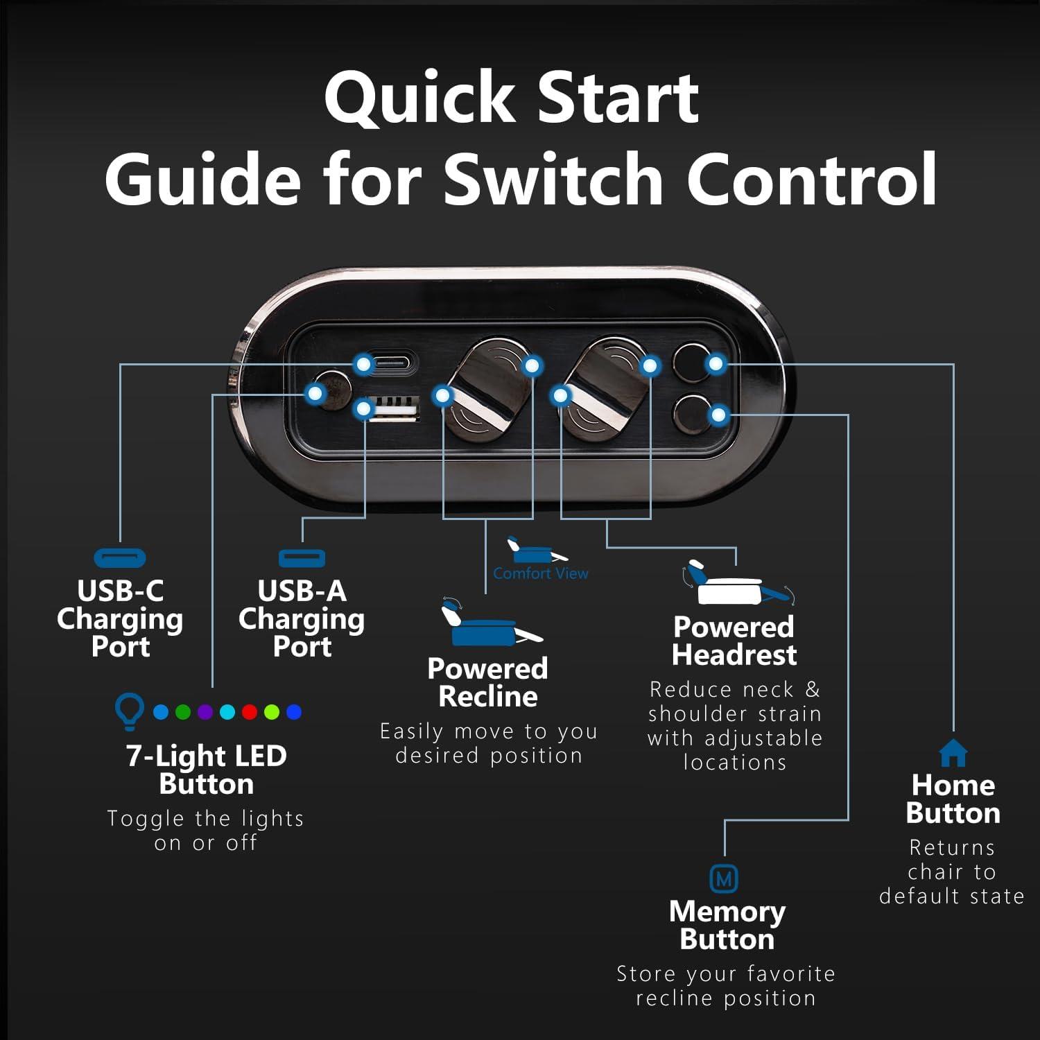 Top Grain Leather Home Theater Seating Power Headrest & Memory Function, 7-Color Ambient Lighting, USB/Type-C Charging, Easy Assembly Electric Recliner Chair (Row of 3)