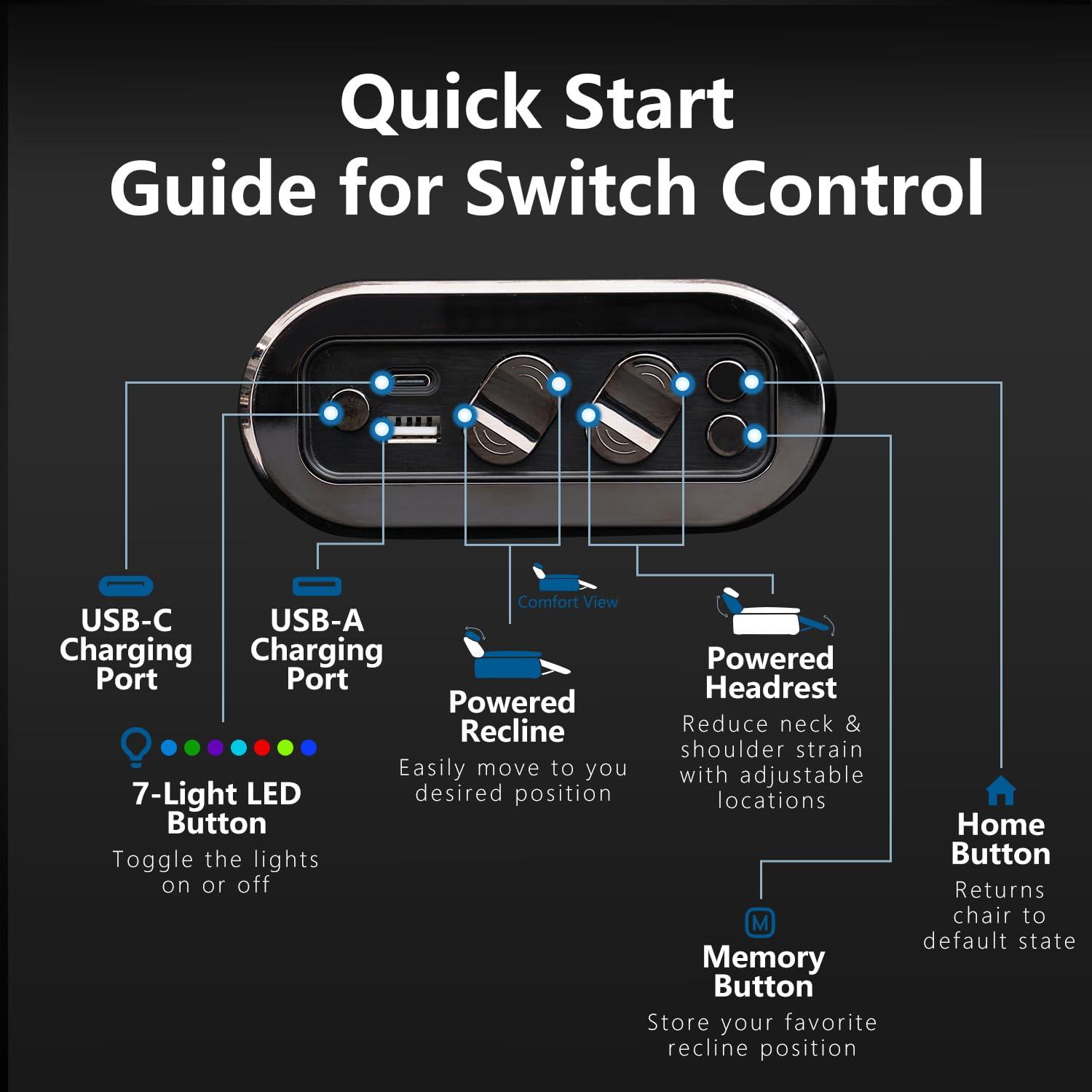 Top Grain Leather Home Theater Seating Power Headrest & Memory Function, 7-Color Ambient Lighting, USB/Type-C Charging, Easy Assembly Electric Recliner Chair (Row of 3)