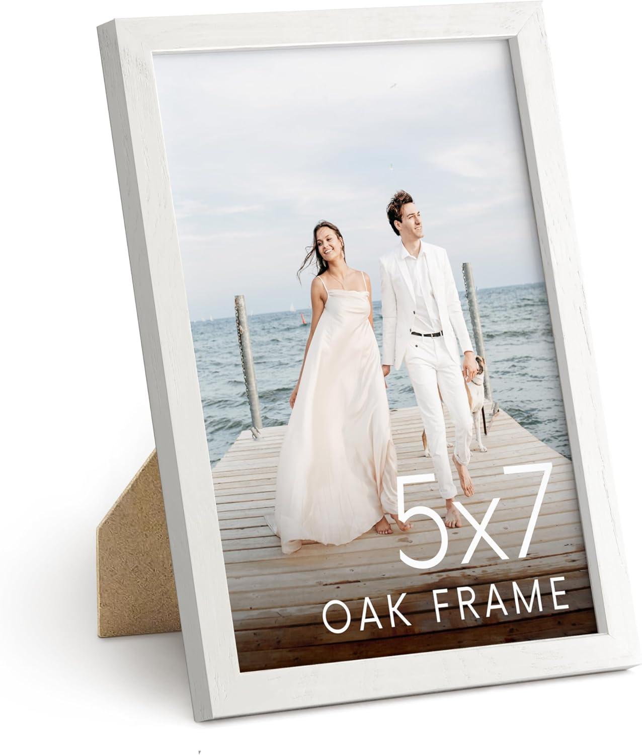 Haus and Hues Oak Picture Frame, White, 5x7