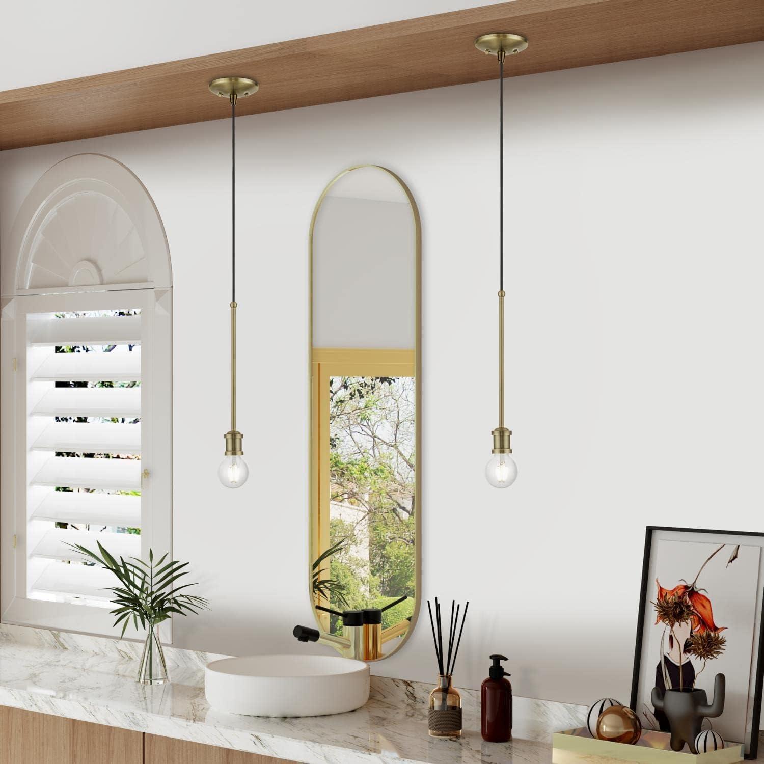 Livex Lighting Lansdale 1 - Light Pendant in Antique Brass