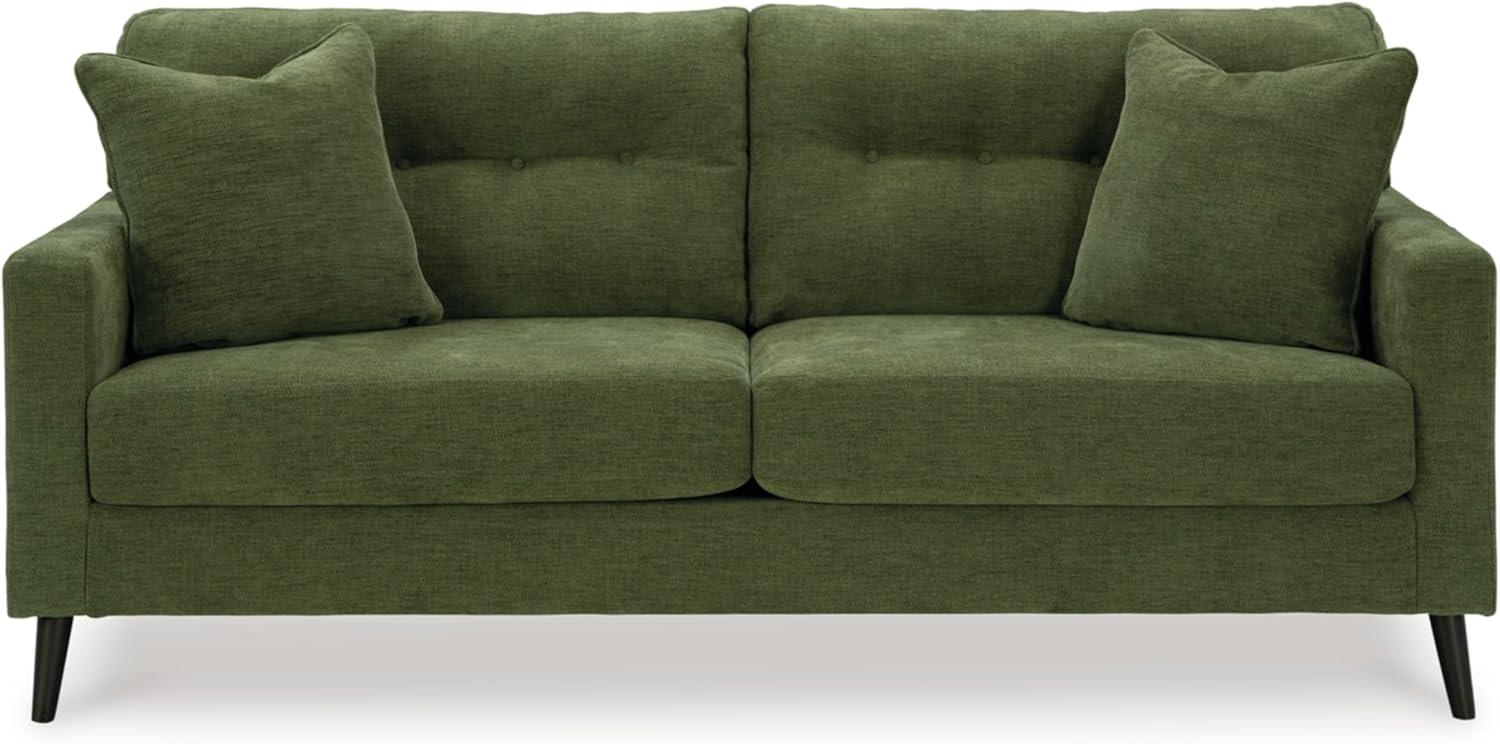 Green Tufted Fabric Stationary Sofa with Pillow Back