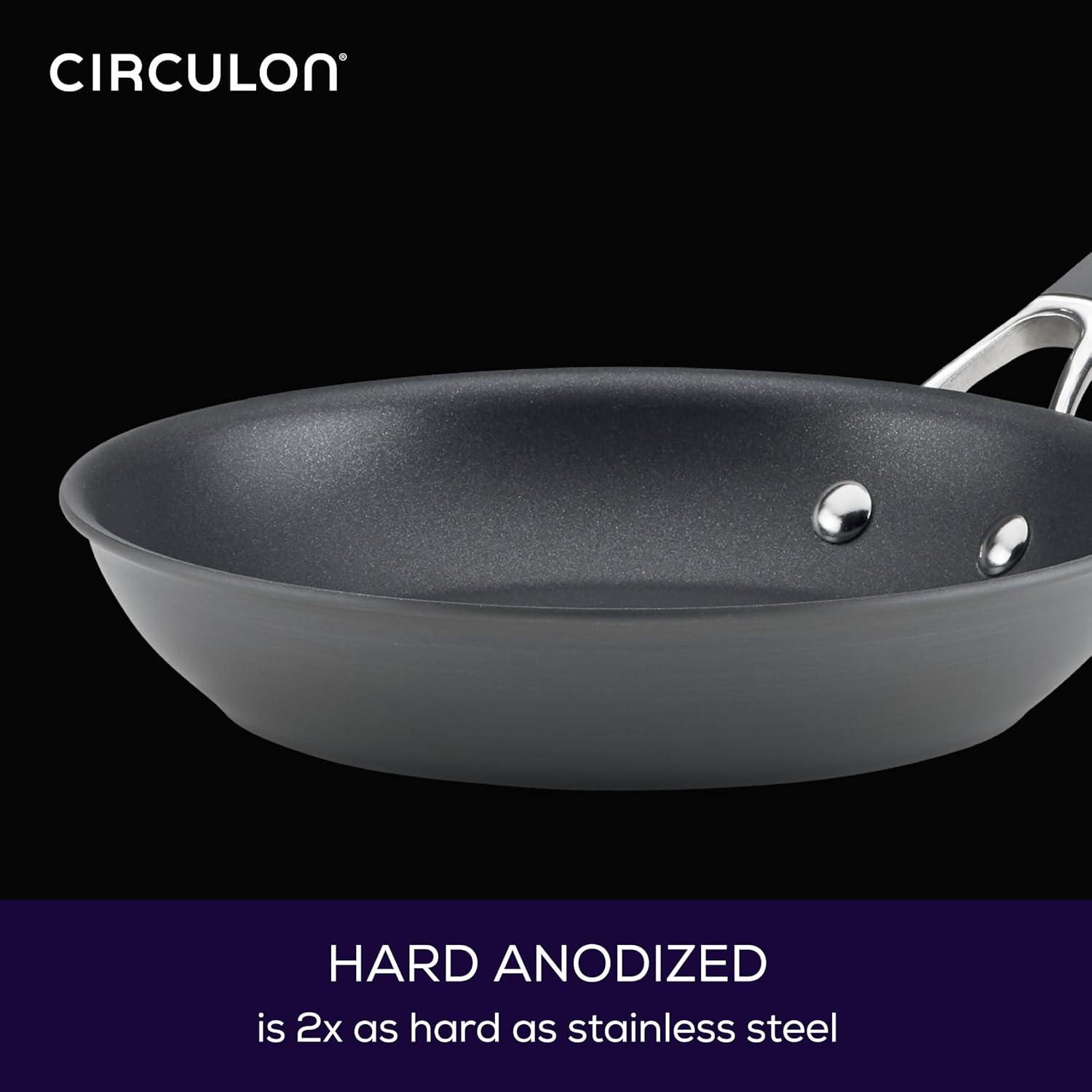 Circulon Radiance 8.5", 10" & 12.25" Open Frying Pans: Nonstick, Oven-Safe to 400°F, Dishwasher-Safe, Hard Anodized Aluminum