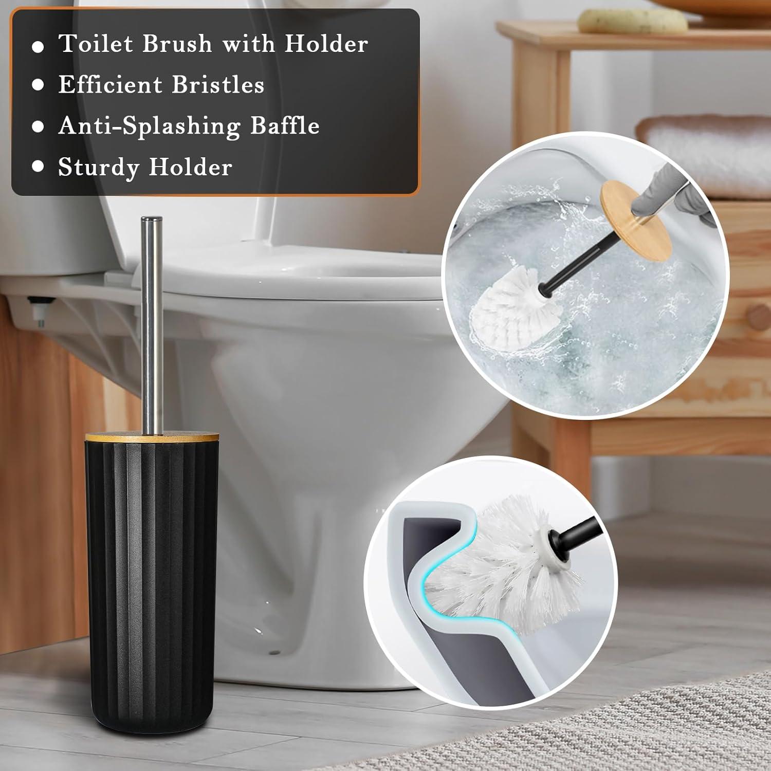 Home-Complete 6-Piece Complete Bathroom Accessories Set (Black)