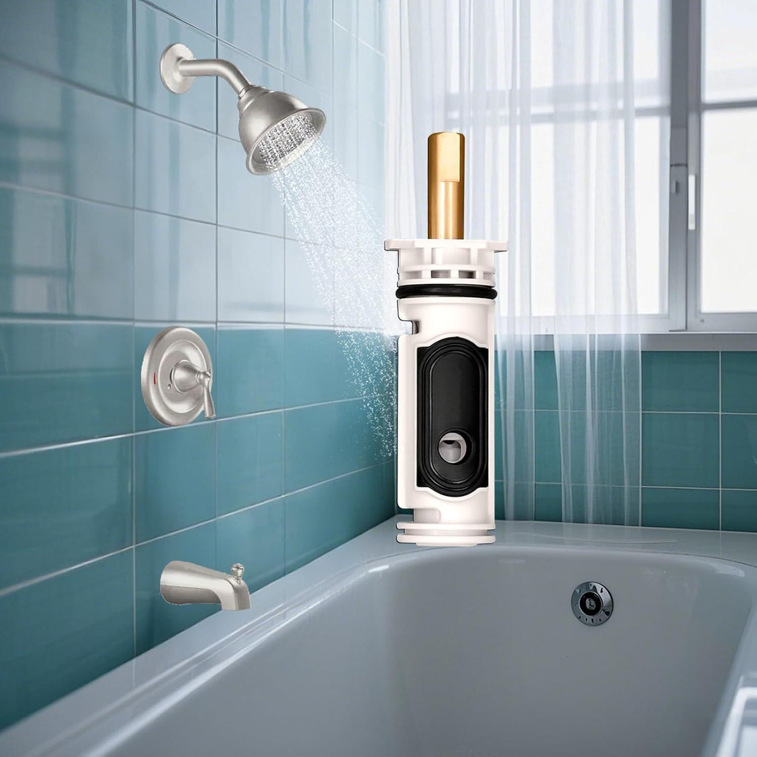 1222 Replacement Cartridge with Moen 104421 Cartridge Puller Removal Tool Retainer Clip Compatible with Moen One-Hanlde Posi Temp 1222B Shower Bathtub Faucet (1222 cartridge +104421 cartridge puller)