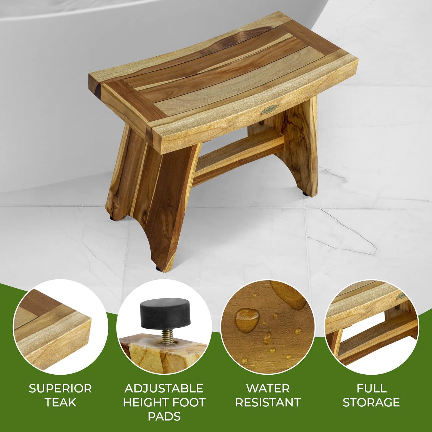 EcoDecors EarthyTeak - Serenity 24'' W Teak Shower Bench
