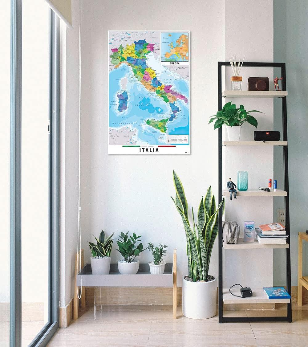 Map Of Italy - Poster / Print (Italia Map In Italian) (Size: 24" X 36")