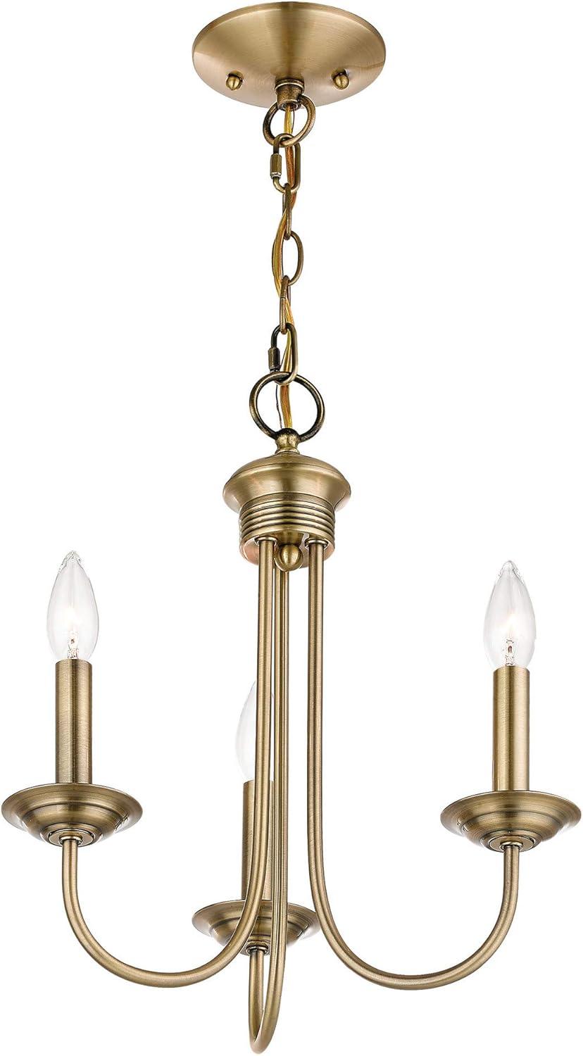 Estate Bronze Mini 3-Light Candelabra Chandelier