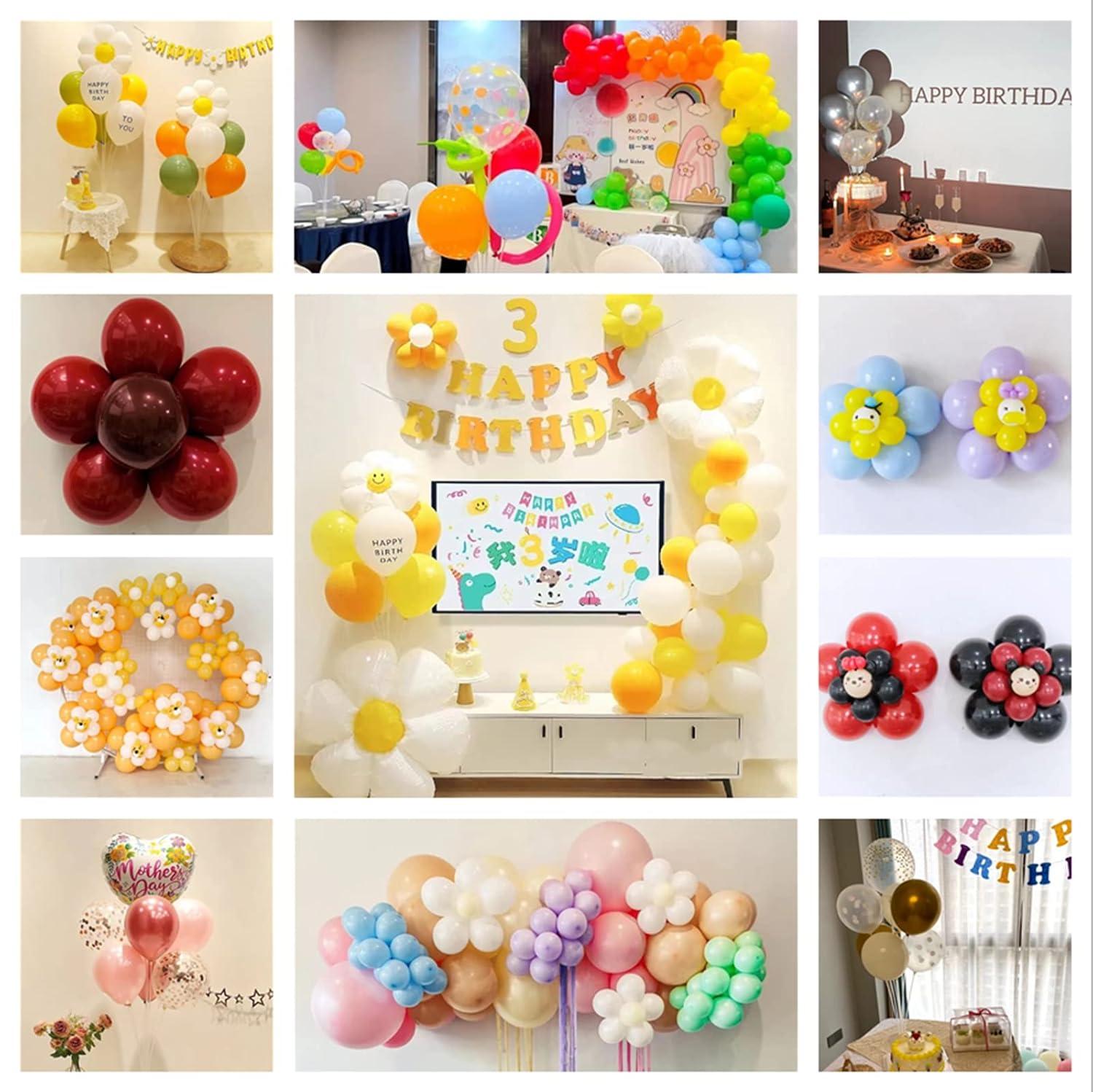 8 Sets 28 Inch Balloon Stand Kits, Balloon Sticks with Base For Table Floor Graduation Baby Shower Happy Birthday Engagement Fiesta Party Decorations Class