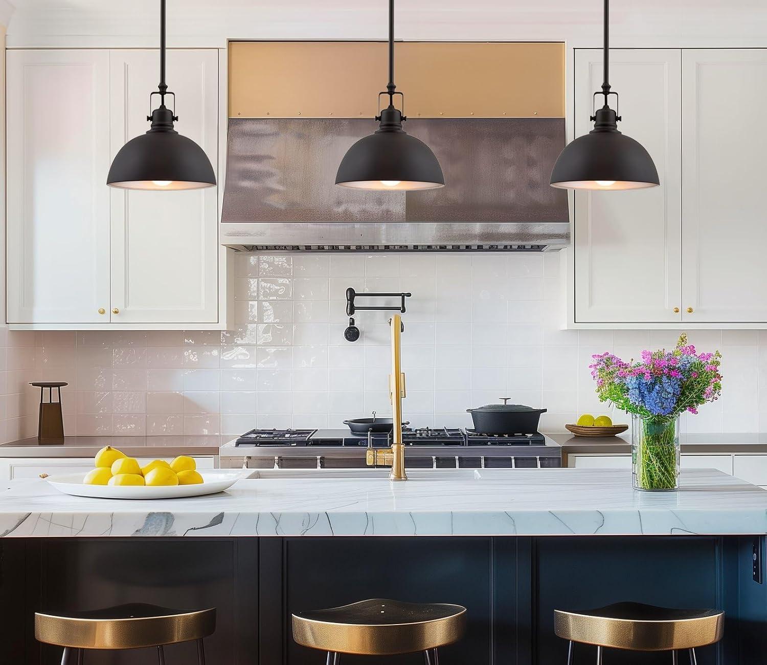 Kira Home Belle 9" Contemporary Industrial Pendant Light, Adjustable Length + Shade Swivel Joint, Oil-Rubbed Bronze