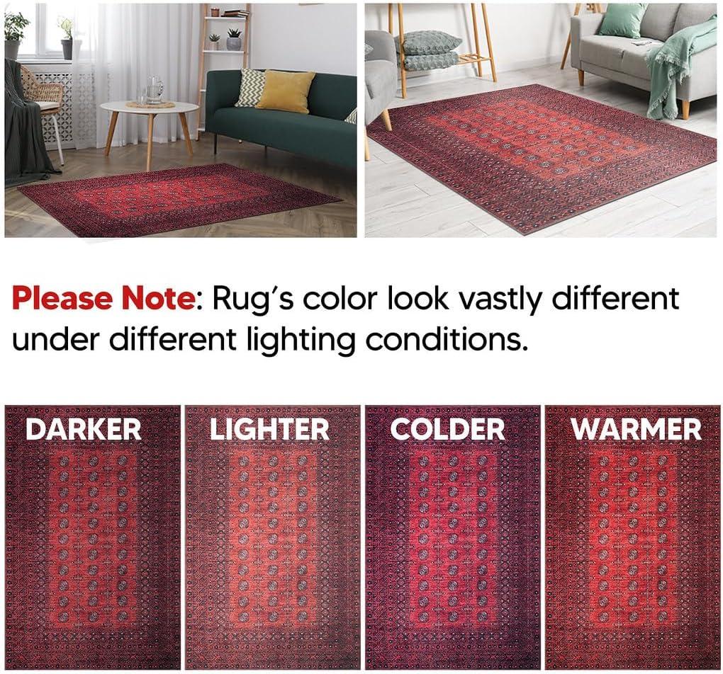Keen Home Design Machine Washable Area Rugs with Non-slip Backing, Ideal for Hallway, Living Room, Bedroom, Kitchen and Laundry Room, Vintage Moroccan and Low Pile Rug ( 3' x 5' )