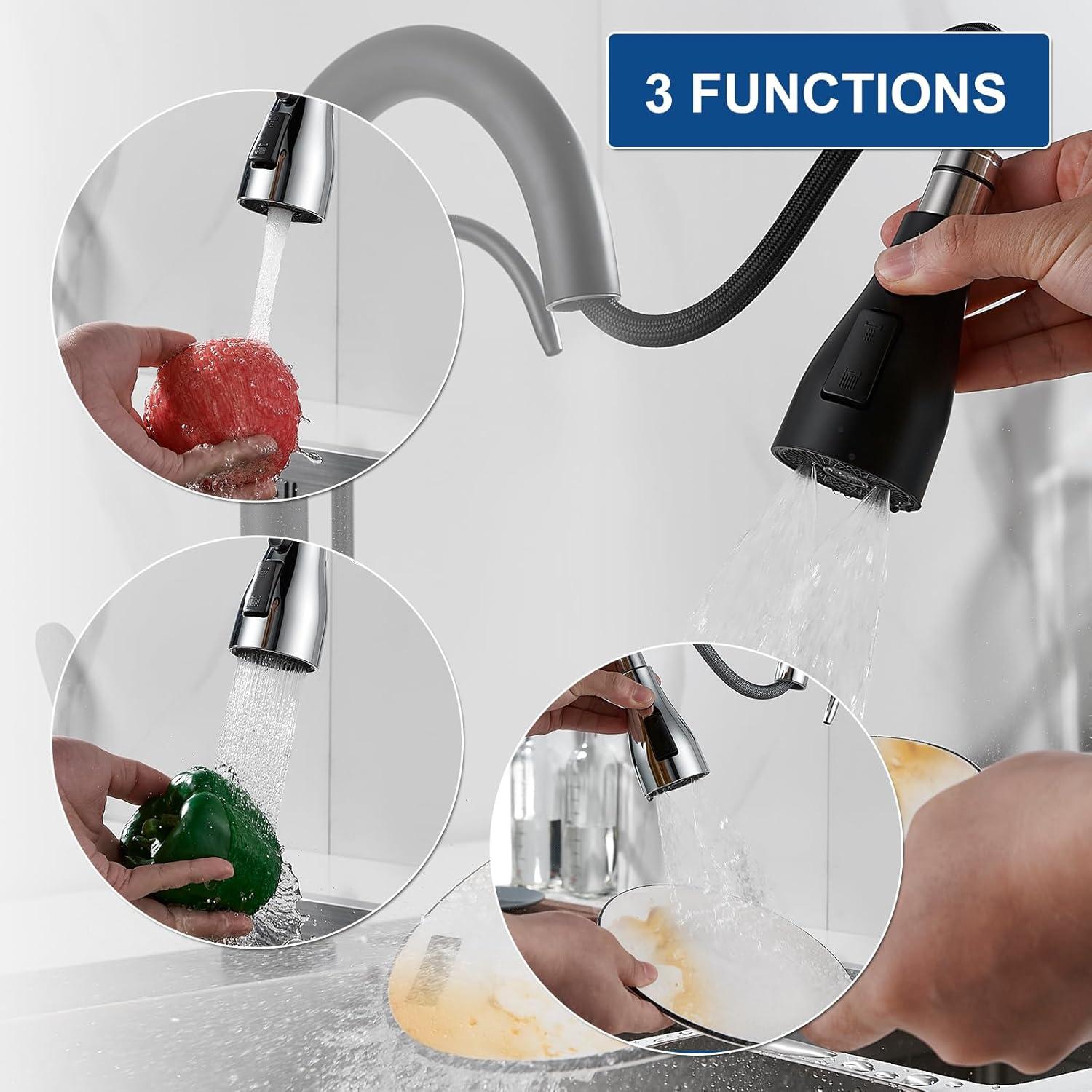 Kitchen Faucet Spray Head Accessory ABS Plastic for 3-Mode Spray Options