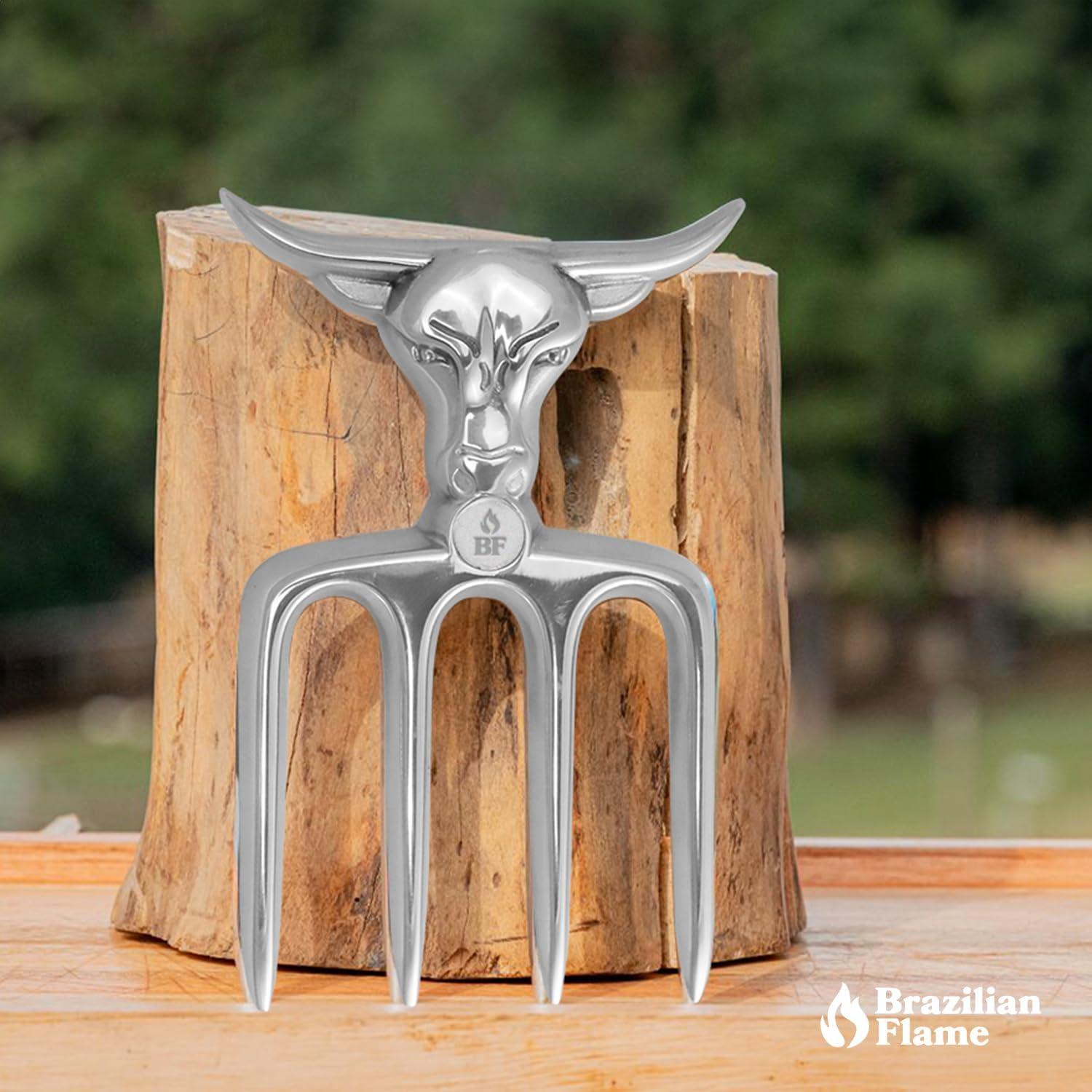Brazilian Flame Meat Shredder Claw - Bull, 4 Long Teeth Fork