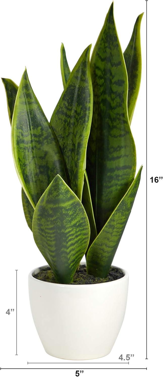 Nearly Natural 16-in Sansevieria Artificial Plant