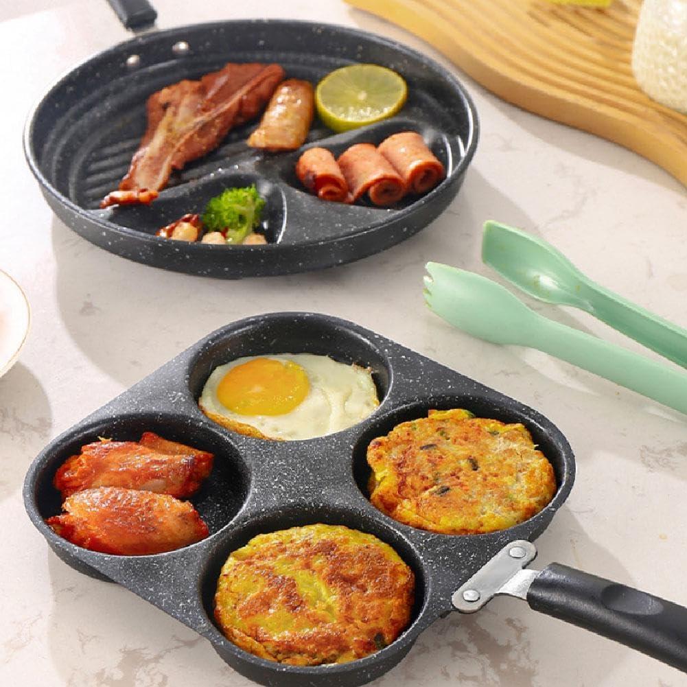 Egg Pan,Breakfast Frying Pan,4 Cup Egg Pans Nonstick,Nonstick Granite Omelette Skillet,Pancake Pan and Egg Cooker and Grill Pan,Suitable for Gas and Induction Cooktops