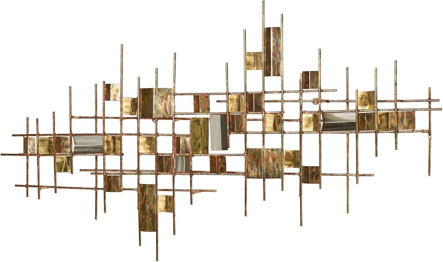 Large Abstract Copper and Stainless Steel Wall Sculpture