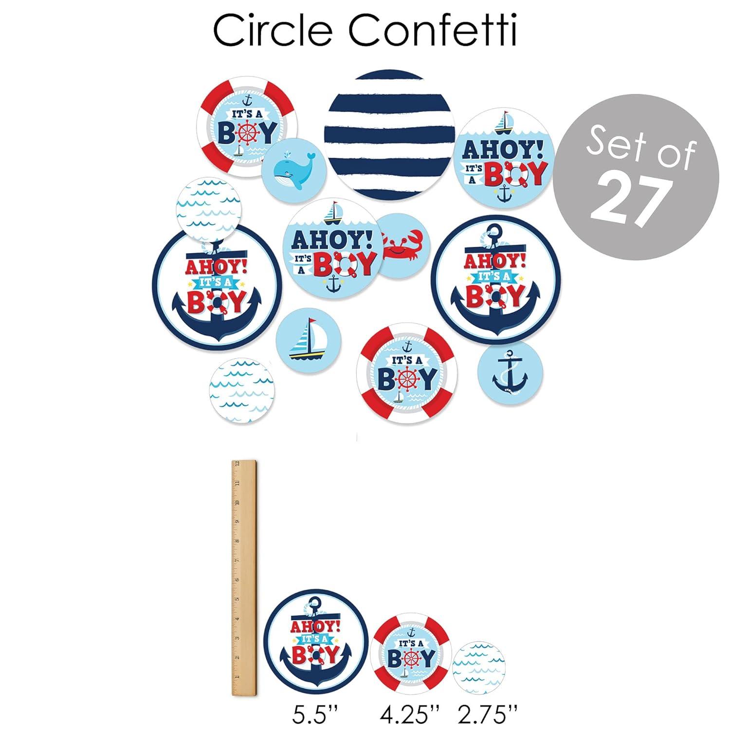 Big Dot of Happiness Ahoy It's a Boy - Nautical Baby Shower Supplies - Banner Decoration Kit - Fundle Bundle