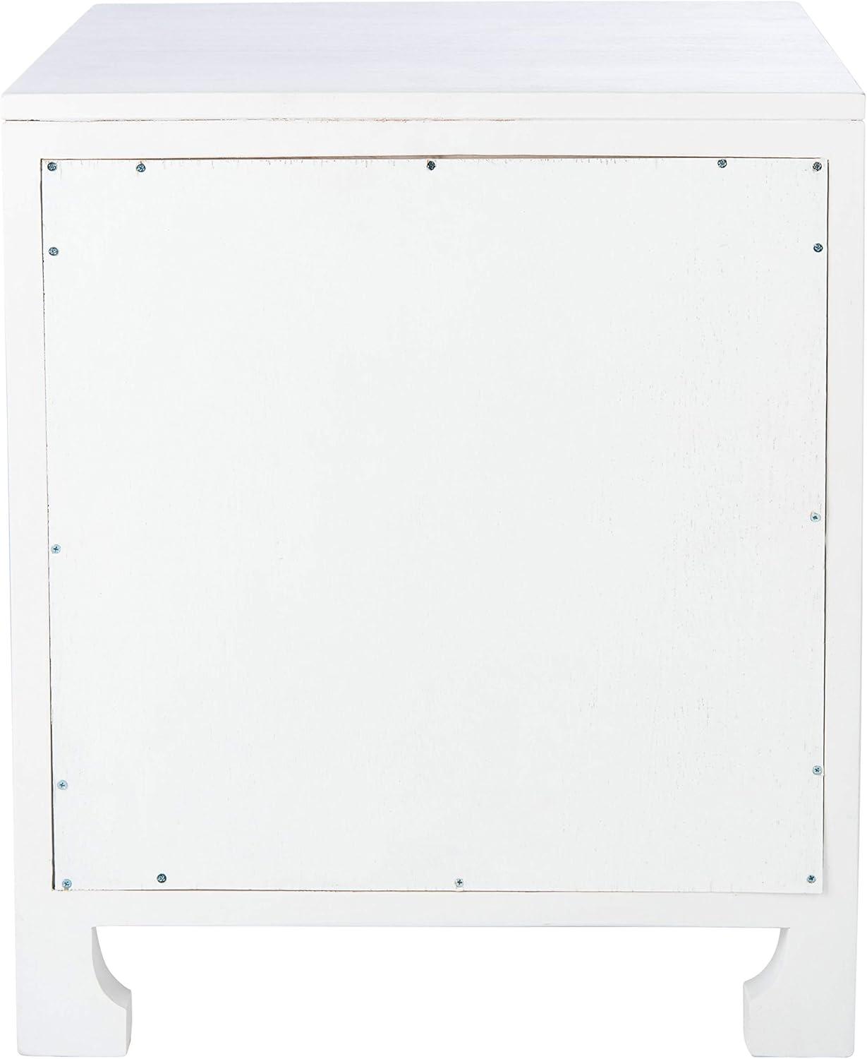 Dave 1 Drawer 1 Door Nightstand - White/Natural - Safavieh.
