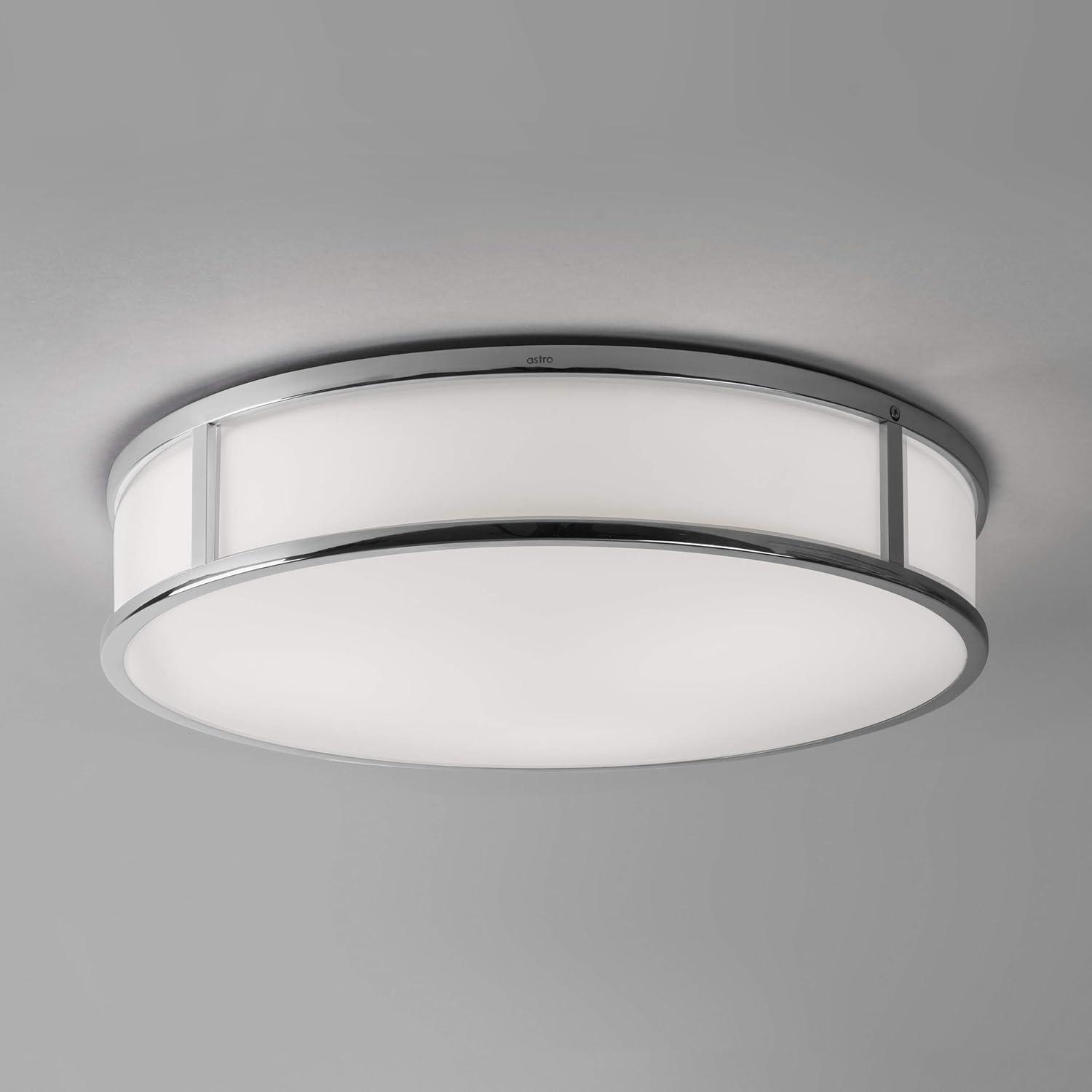 Elegant Square Polished Chrome Ceiling Light with Frosted Glass