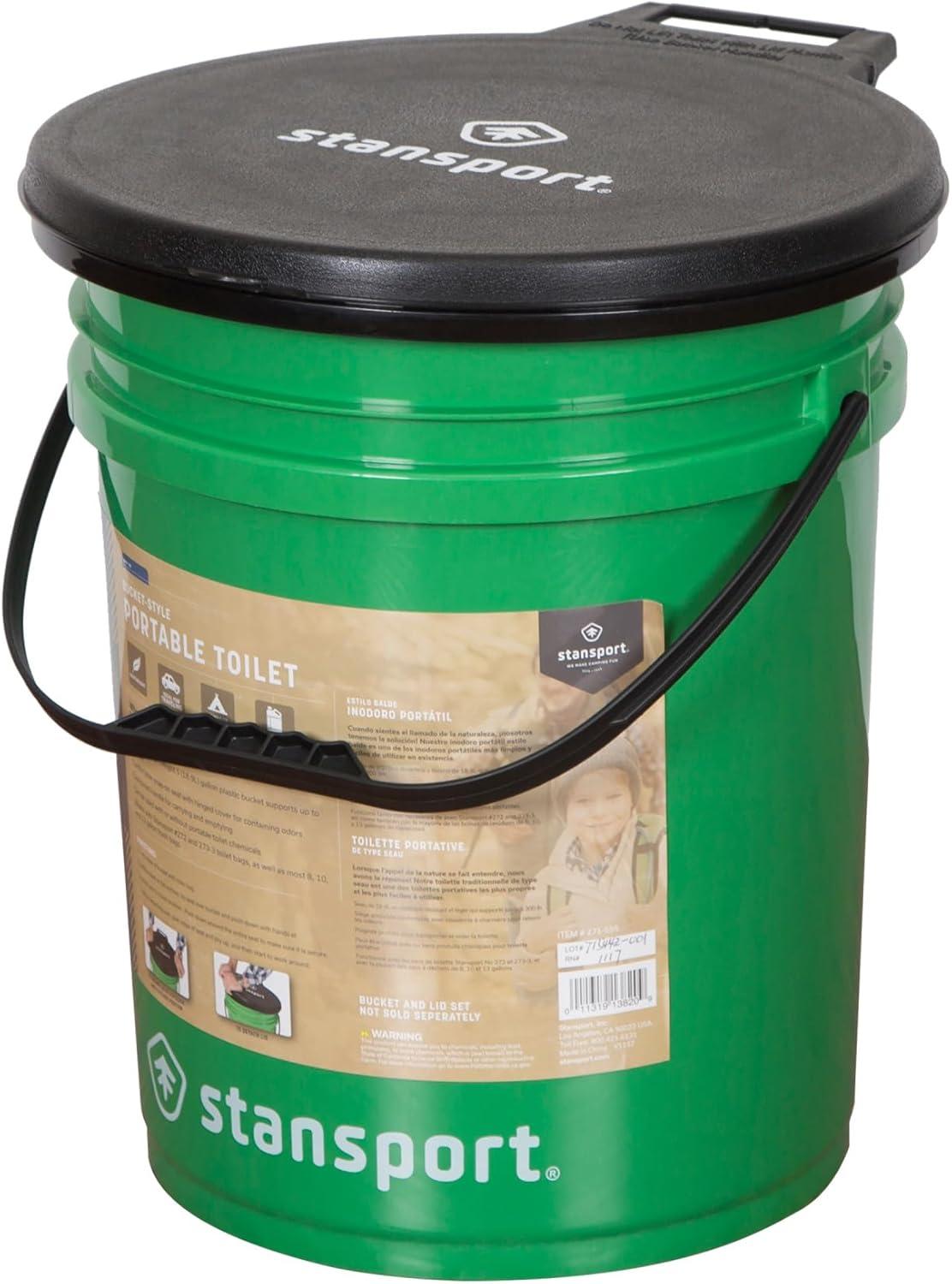Stansport Bucket Style Portable Toilet With Lid