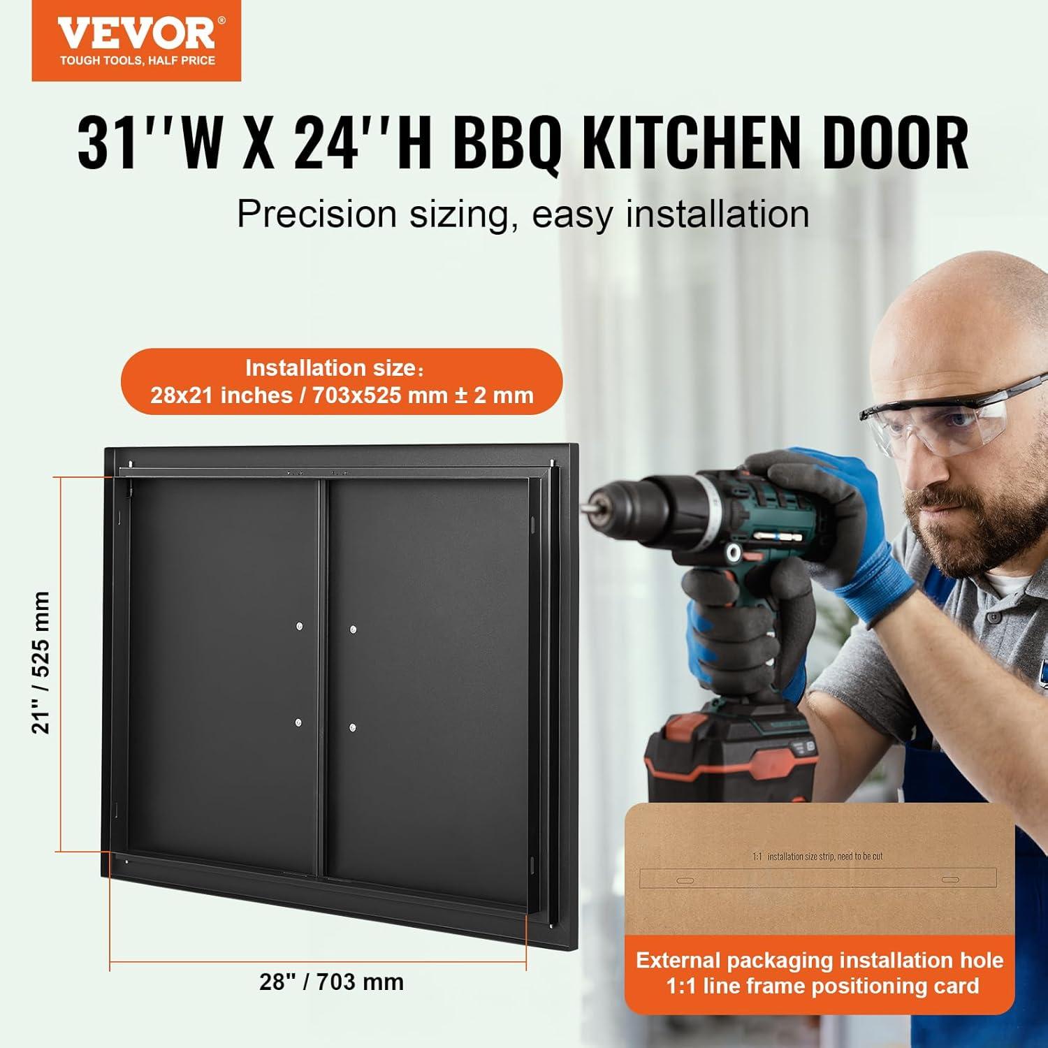 VEVOR 31x24 Inch BBQ Island Access Door Outdoor Kitchen Door Cold Plate