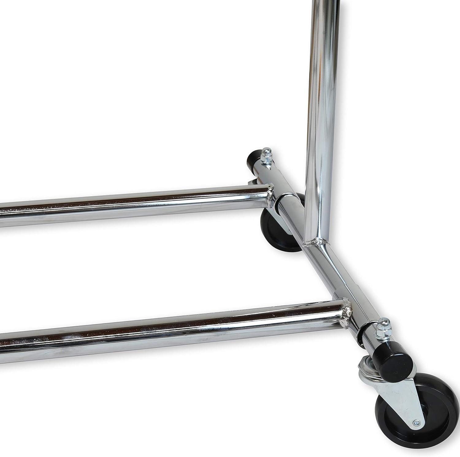 Heavy Duty Chrome Portable Clothing Garment Rack with Wheels