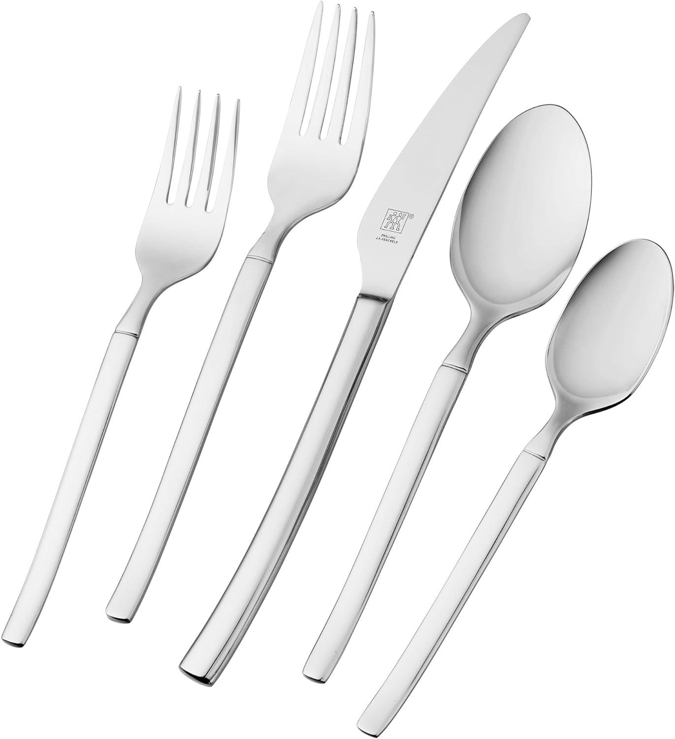 Opus 45-Piece Stainless Steel Flatware Set with Mirror Finish