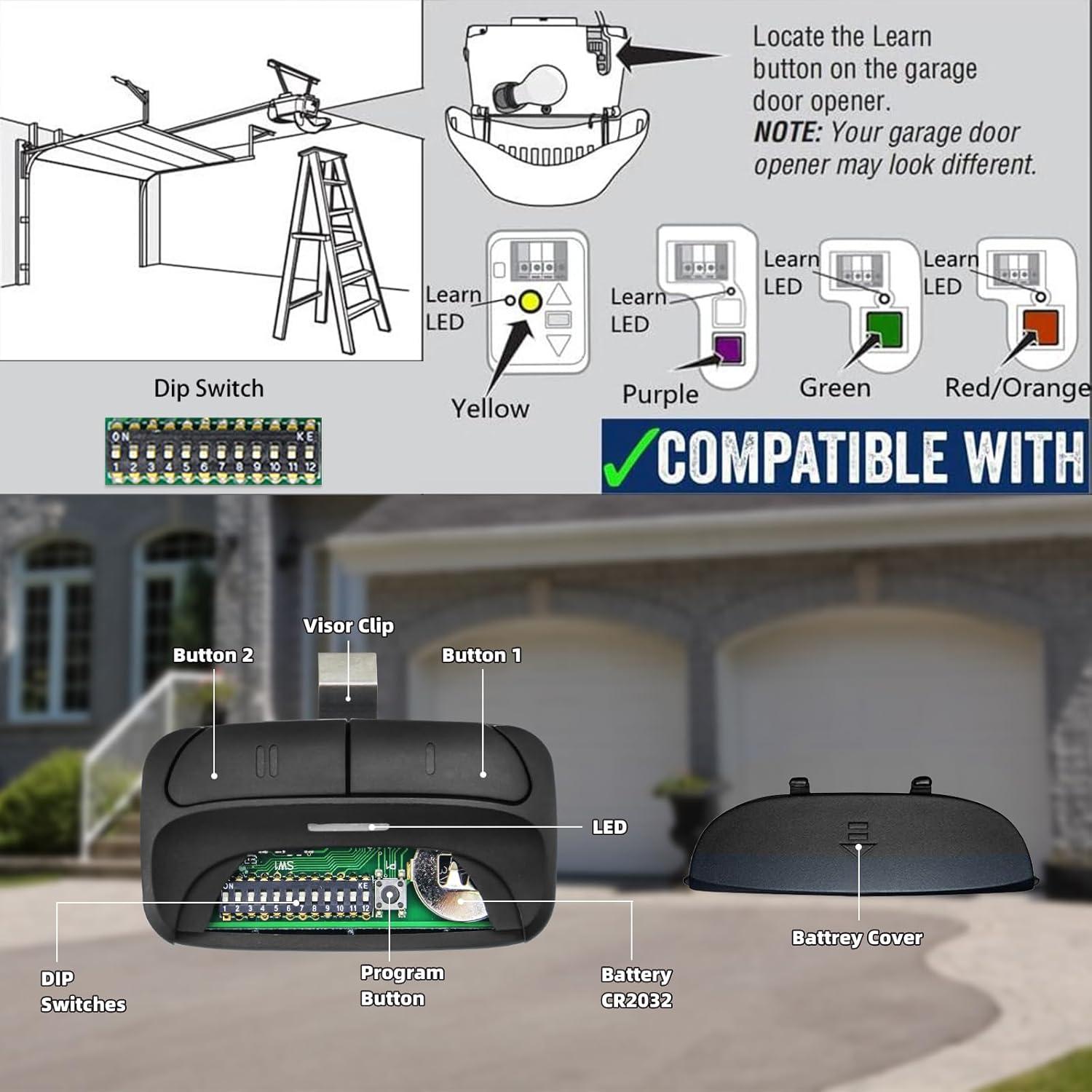 Universal Black Button Control Garage Door Remote