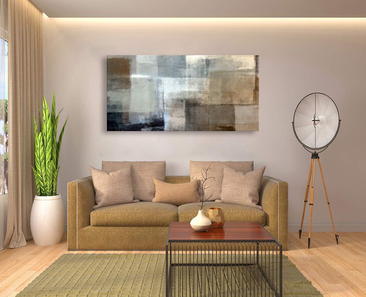 Abstract Gray and Brown Canvas Print Wall Art, 20x40 Inch