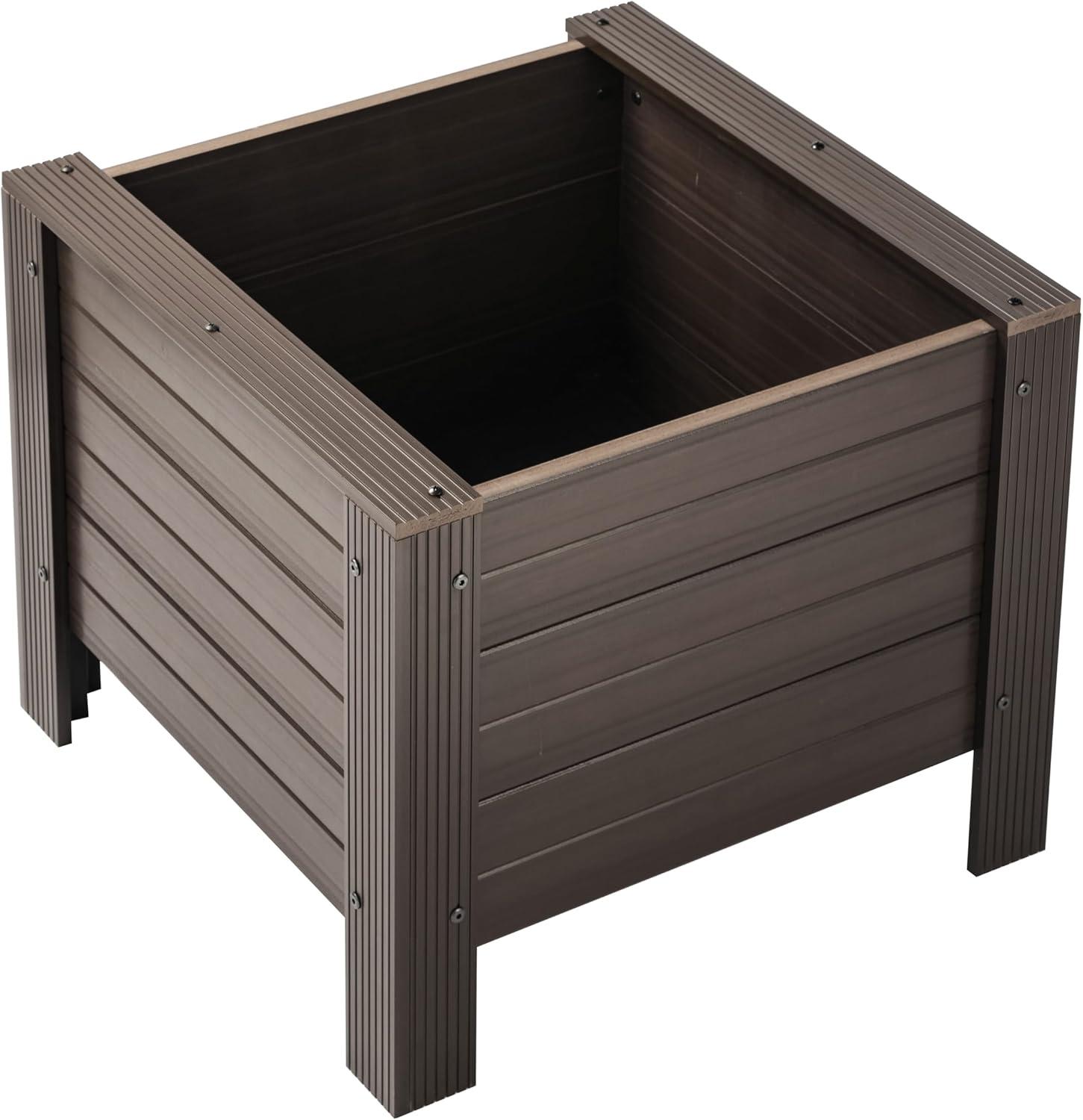 New Age Garden® 24" ECOFLEX Square Planter, Walnut