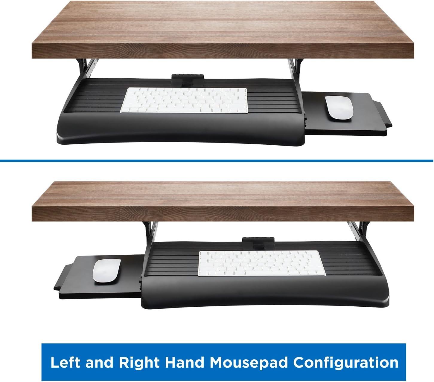 Mount-It! Keyboard Drawer Under Desk with Mouse Platform, Easy-Glide Sliding Under-Counter Computer Keyboard Tray 21 inch Wide