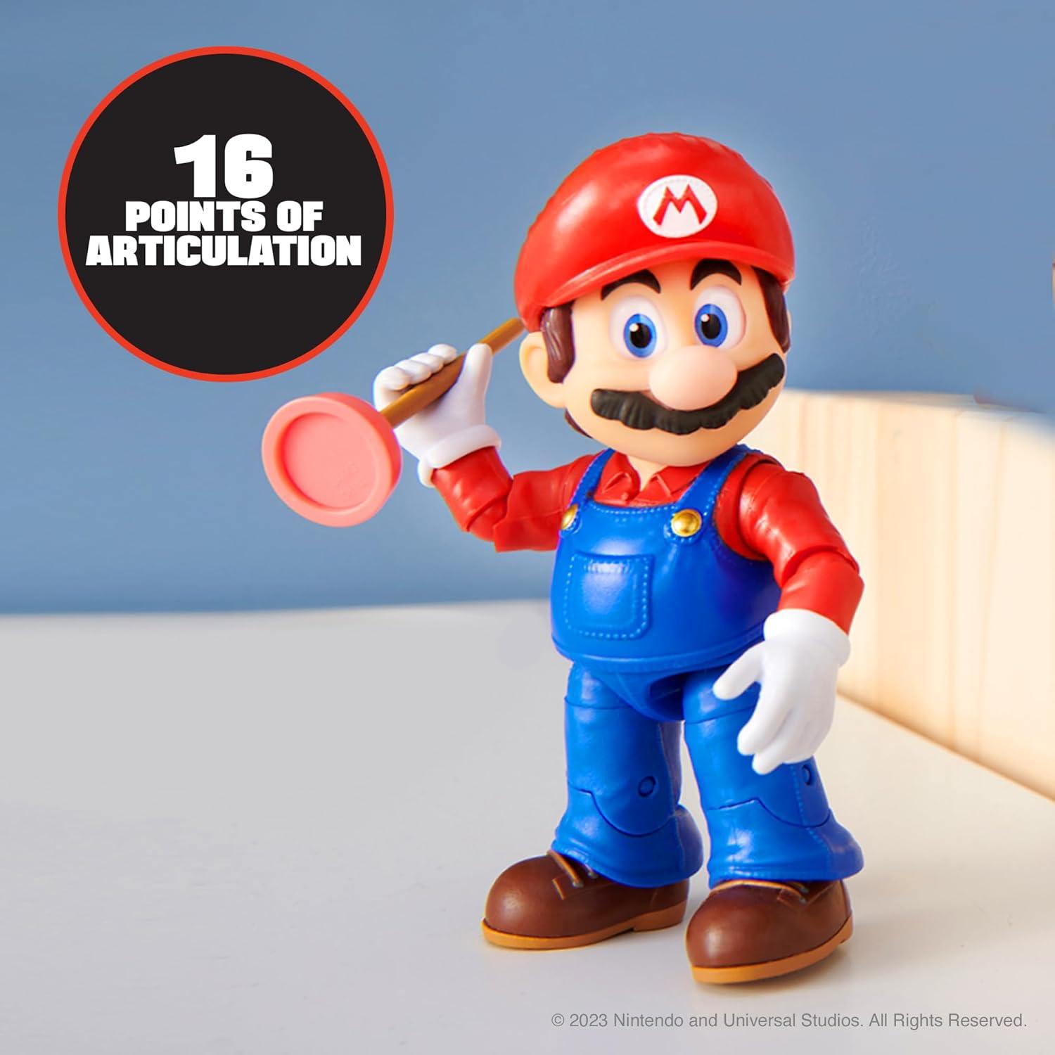 Nintendo The Super Mario Bros. Movie Mario Figure with Plunger Accessory