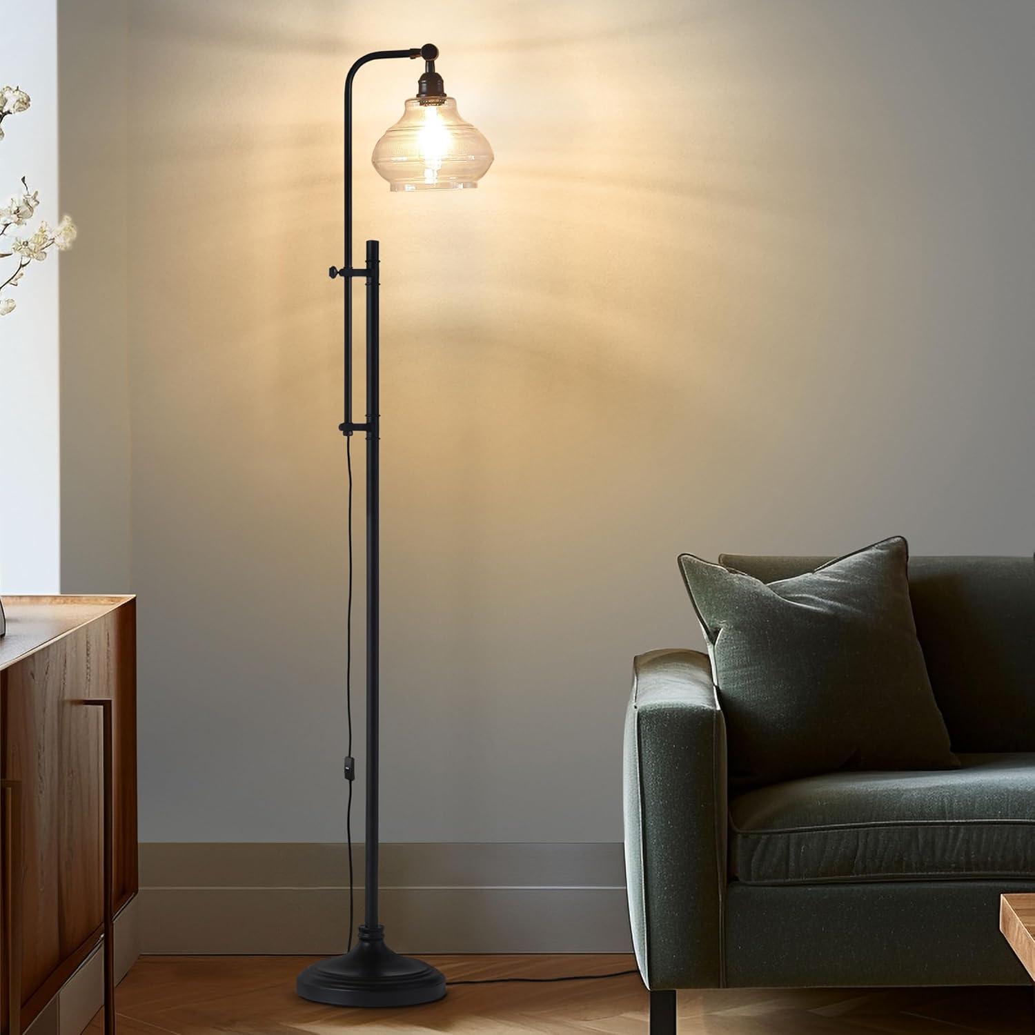 Brightech Austin 69 in. Modern Height Adjustable LED Industrial Floor Lamp, Bulb Included